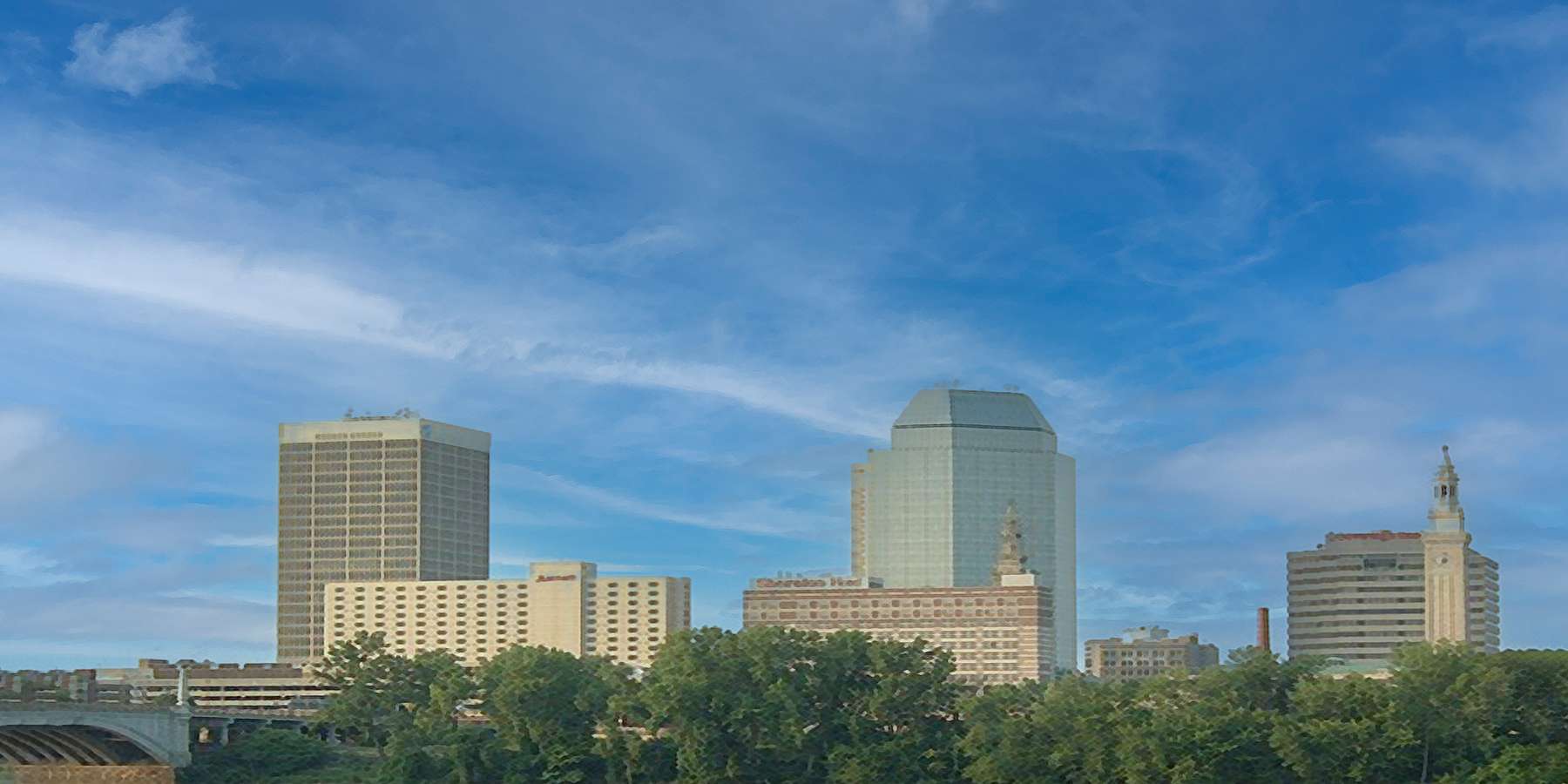 Photo of the skyline in Springfield, Massachusetts Photo of the skyline in Springfield, Massachusetts