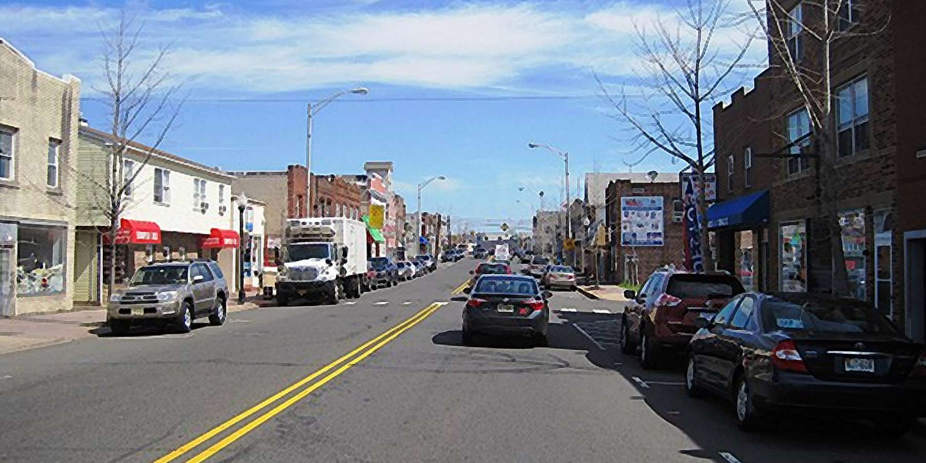 A Photo of the Central Business District in Manville, Rhode Island A Photo of the Central Business District in Manville, Rhode Island