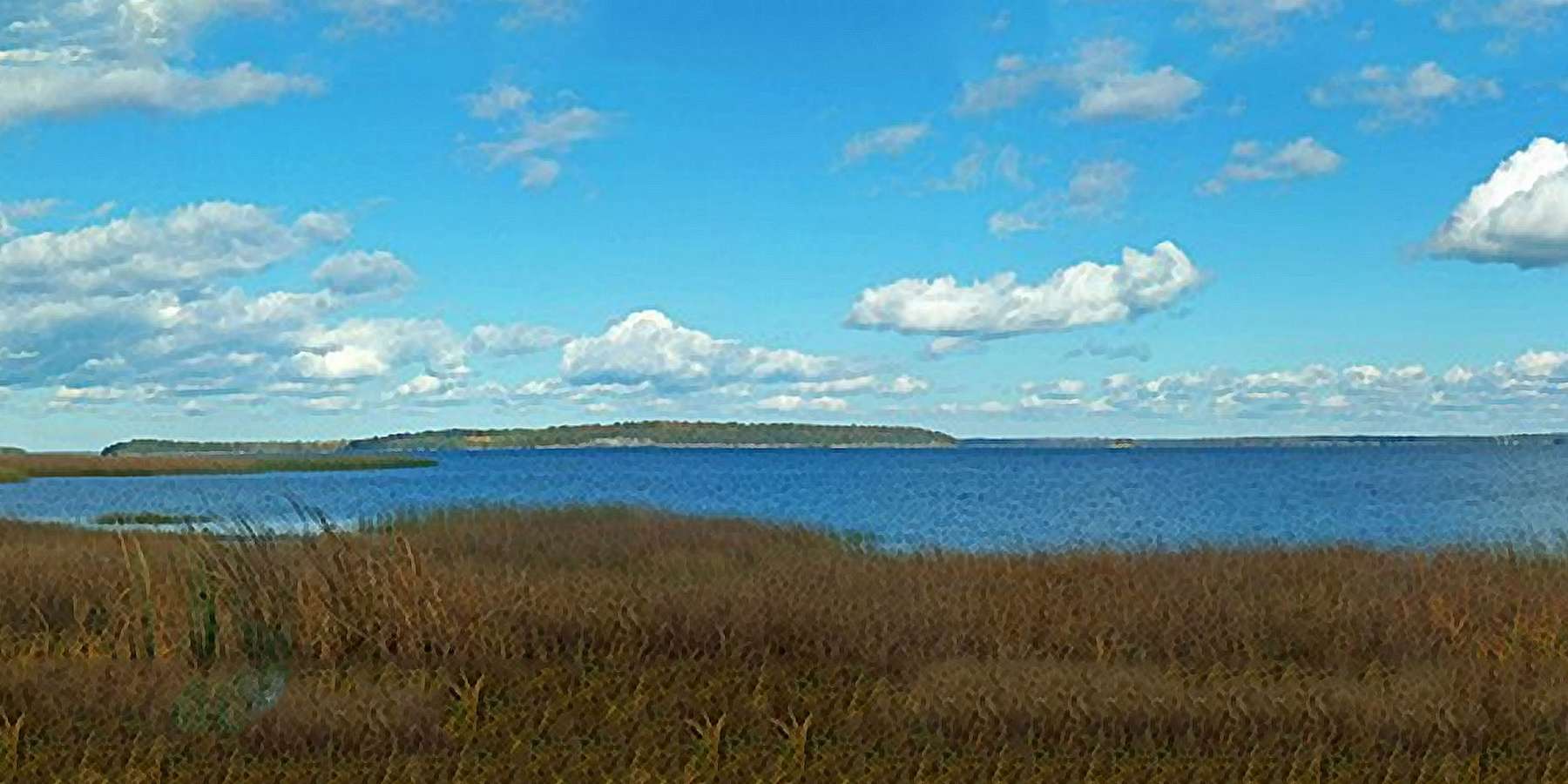 A photo of Lake Champlain with grass located in Peru, New York A photo of Lake Champlain with grass located in Peru, New York