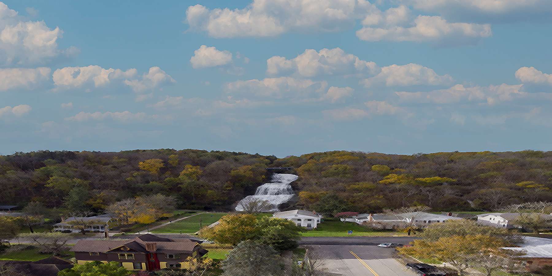 Photo of Shequaga Falls Drone Photo in Montour Falls, New York Photo of Shequaga Falls Drone Photo in Montour Falls, New York