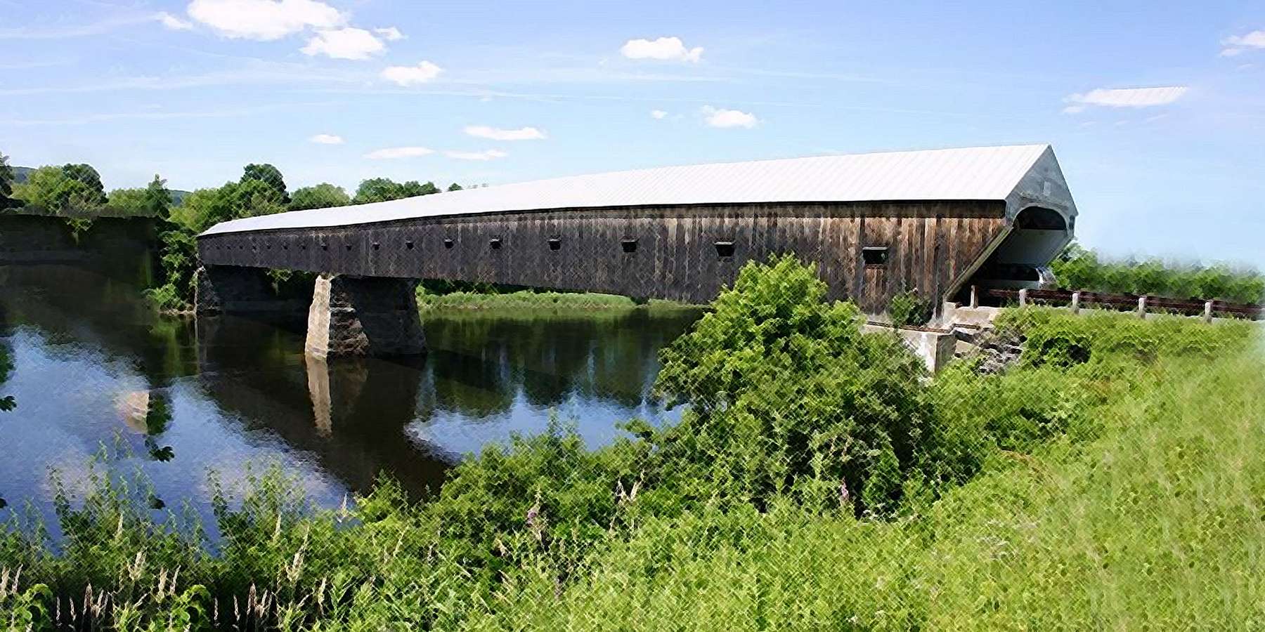 Photo of the Covered Bridge in Cornish, New Hampshire Photo of the Covered Bridge in Cornish, New Hampshire