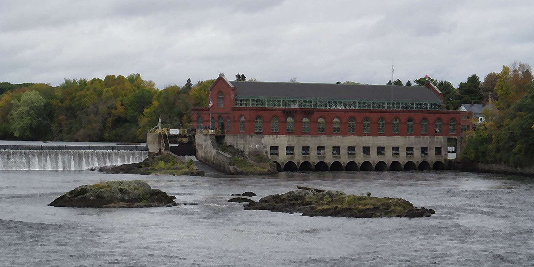 Photo of the Dam in Old Town, Maine Photo of the Dam in Old Town, Maine