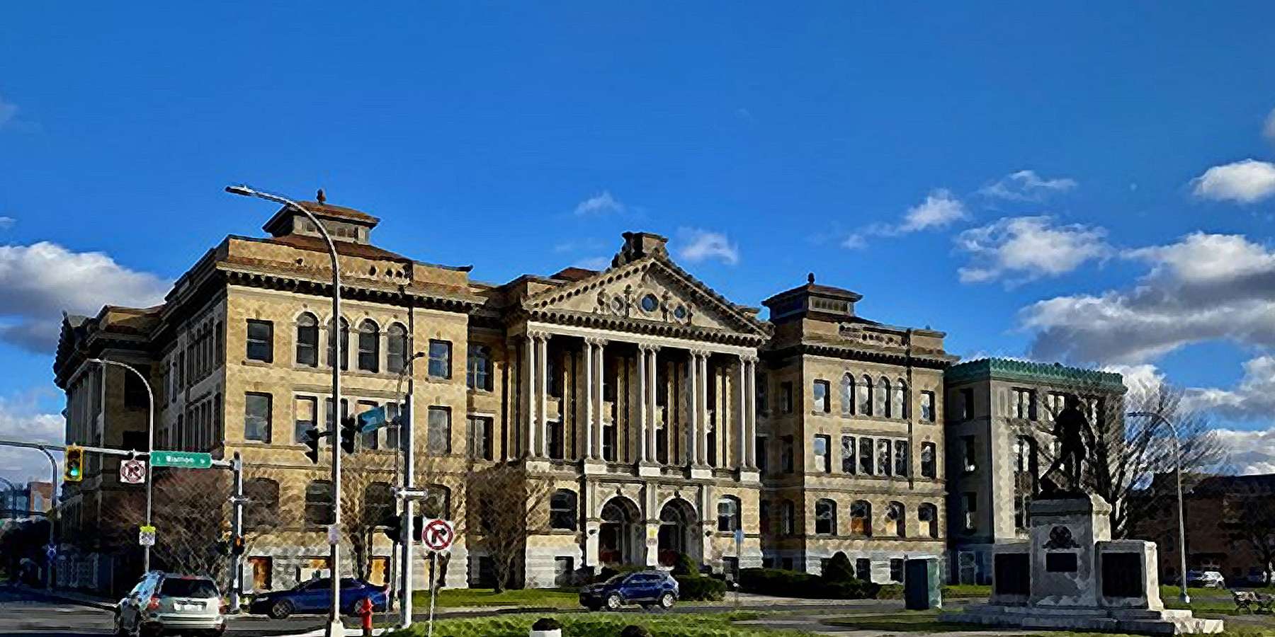 Photo of the former Central Technical High School in Billings, New York Photo of the former Central Technical High School in Billings, New York