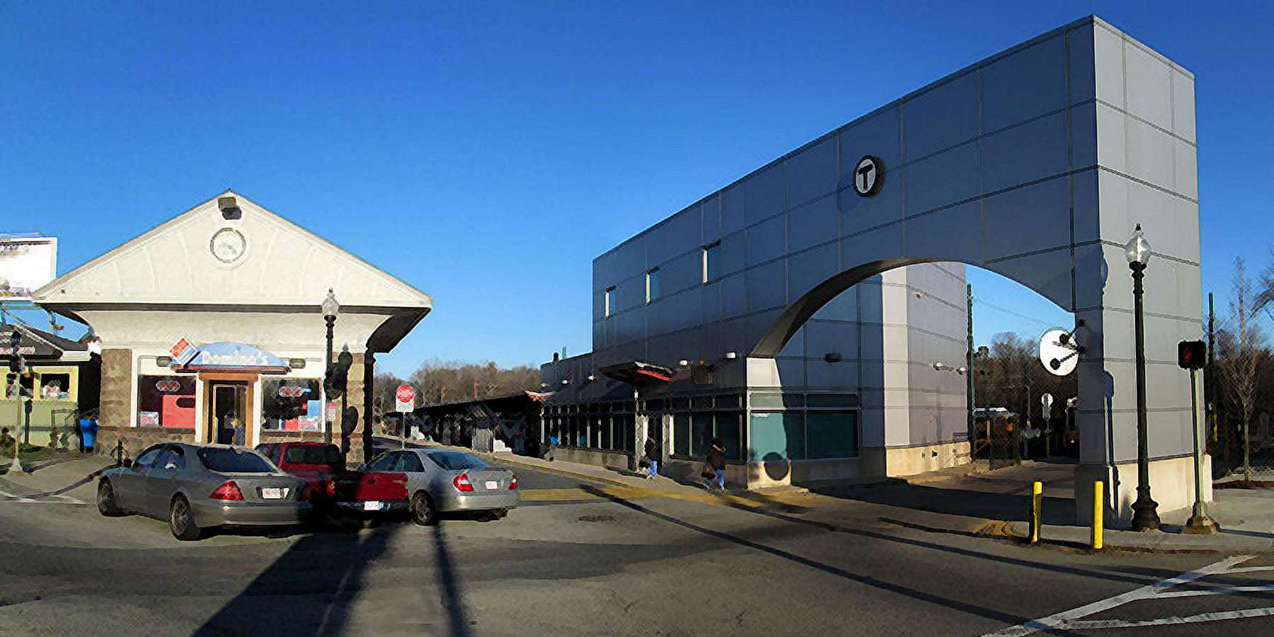 Photo of Old and New Mattapan Stations in Mattapan, Massachusetts Photo of Old and New Mattapan Stations in Mattapan, Massachusetts