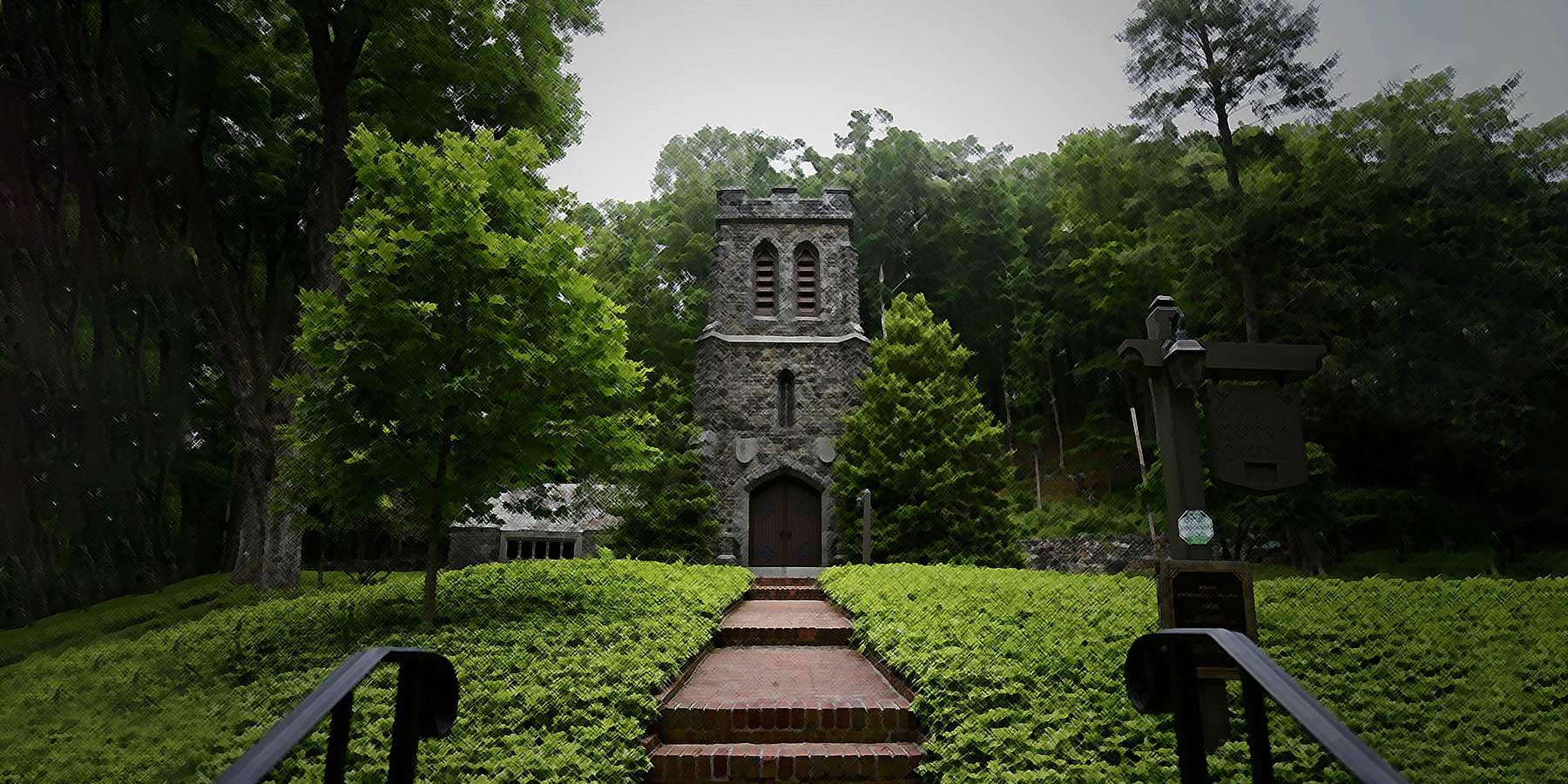 A photo of Mead Memorial Chapel in the Historic District in Waccabuc, New York A photo of Mead Memorial Chapel in the Historic District in Waccabuc, New York