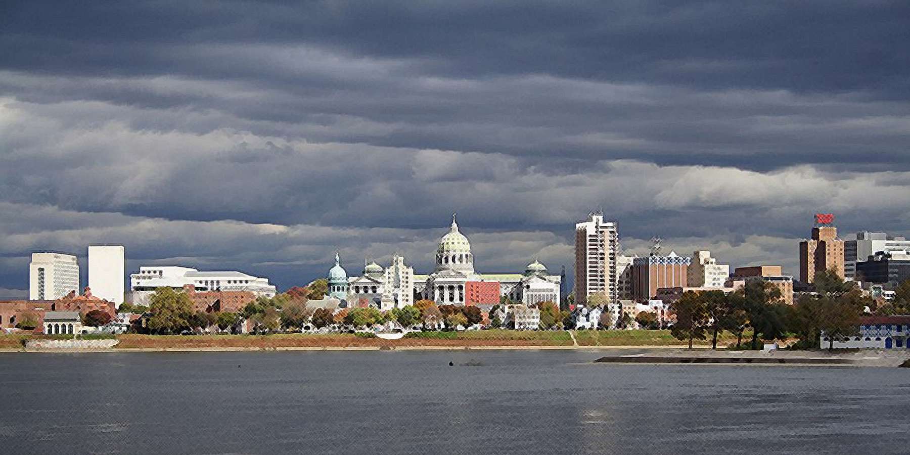 Photo of Downtown Harrisburg and the Pennsylvania State Capitol Building in Harrisburg, Pennsylvania Photo of Downtown Harrisburg and the Pennsylvania State Capitol Building in Harrisburg, Pennsylvania