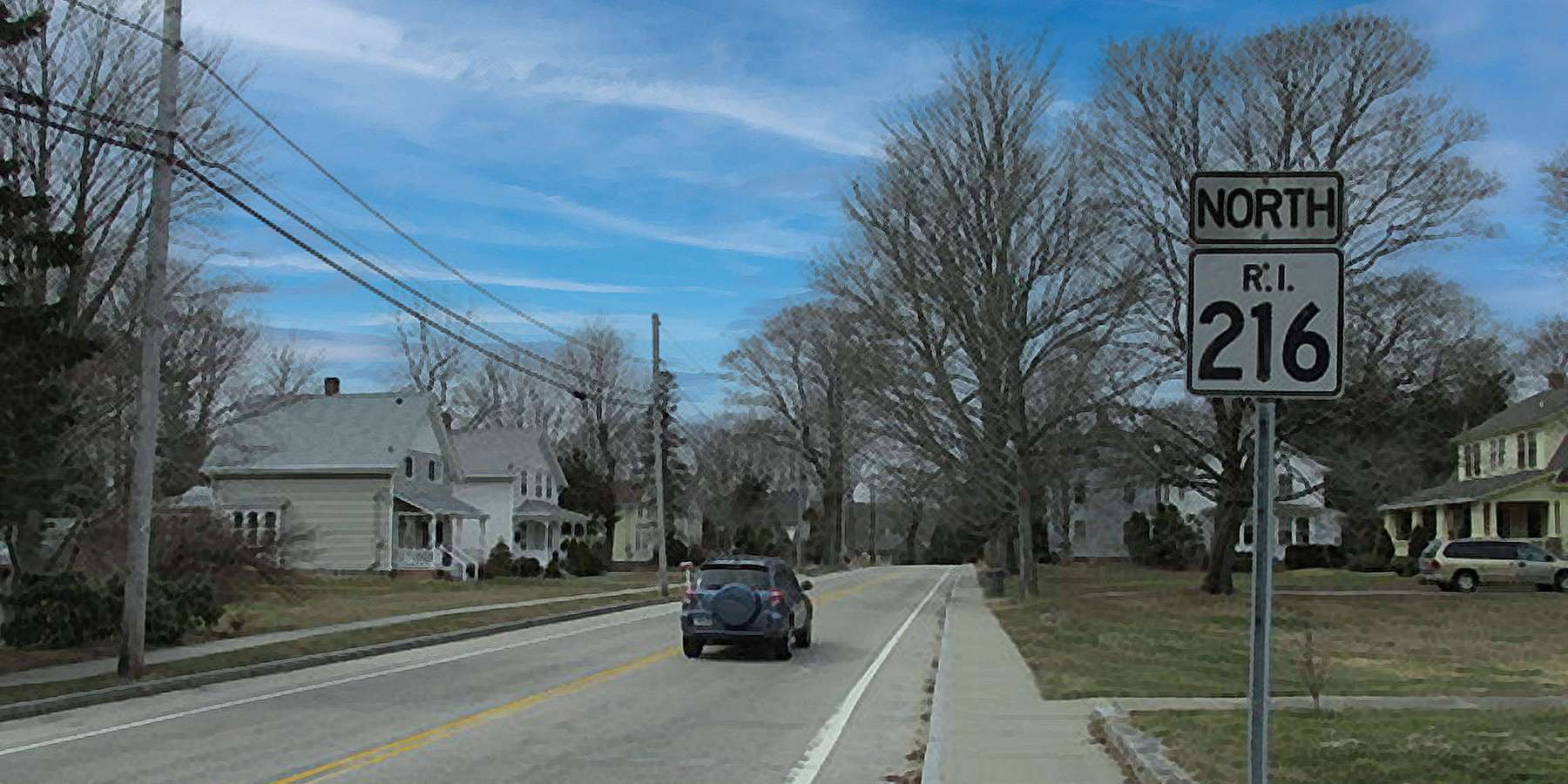 Photo of the houses along Route 216 in Ashaway, Rhode Island Photo of the houses along Route 216 in Ashaway, Rhode Island
