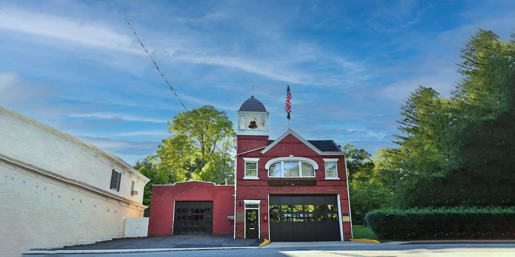 Photo of a firehouse in Nyack, New York Photo of a firehouse in Nyack, New York