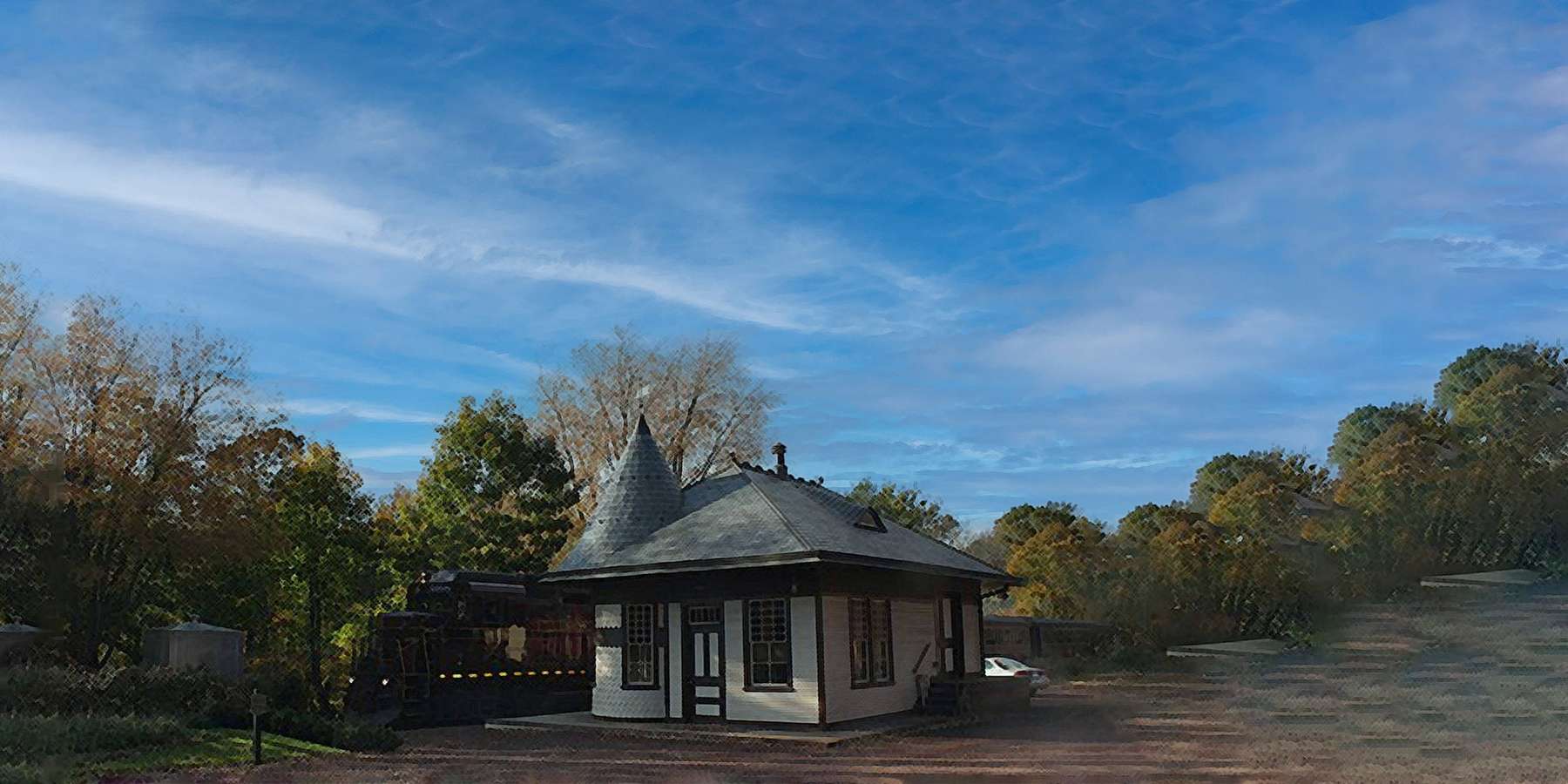Photo of a train station in Wycombe, Pennsylvania Photo of a train station in Wycombe, Pennsylvania