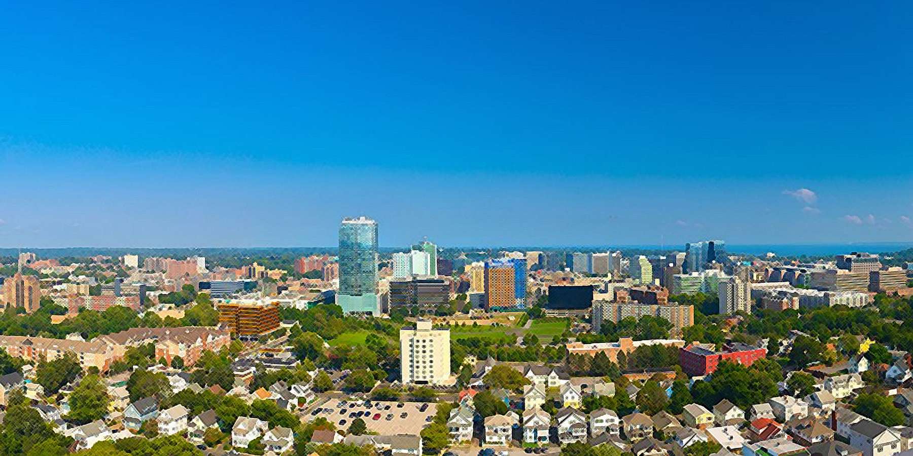 Photo of the skyline in Stamford, Connecticut Photo of the skyline in Stamford, Connecticut