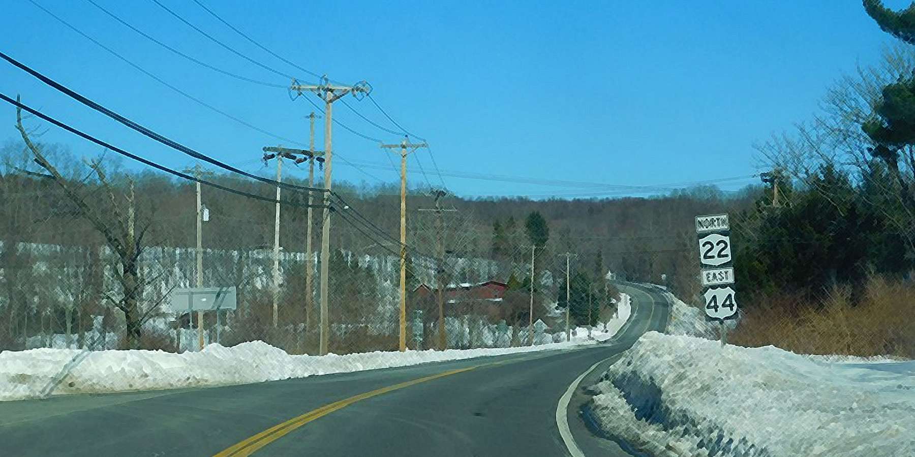 A photo of New York State Route 22 in Millerton, New York A photo of New York State Route 22 in Millerton, New York