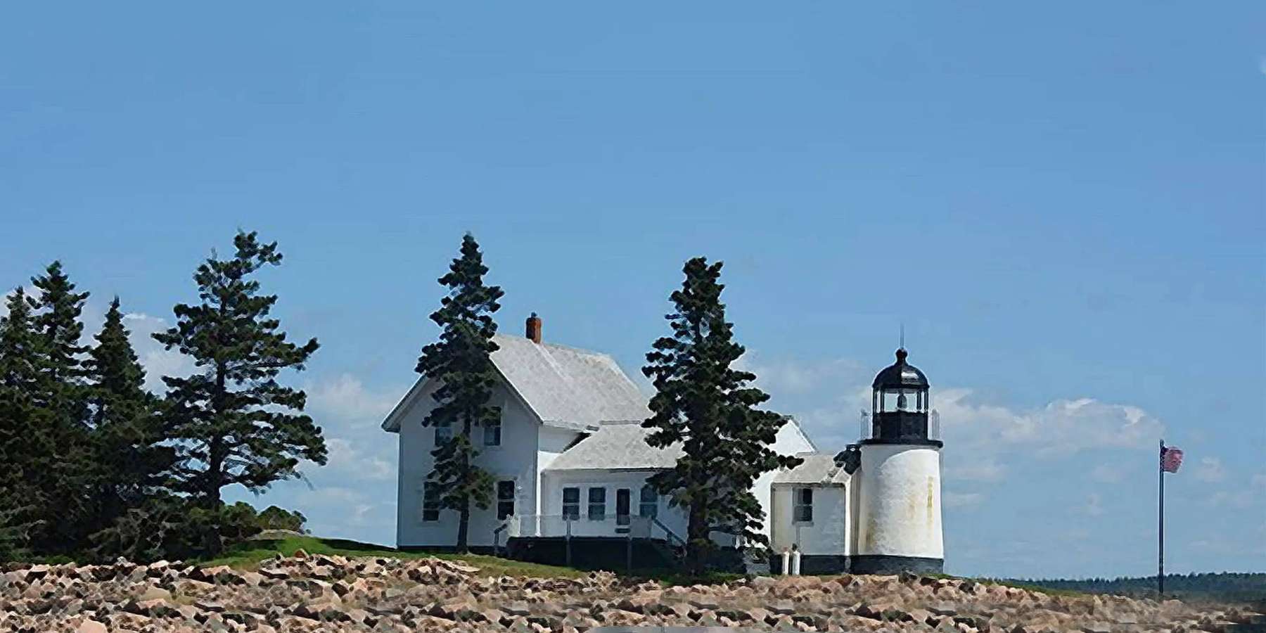 Photo of the Winter Harbor Lighthouse in Mount Desert, Maine Photo of the Winter Harbor Lighthouse in Mount Desert, Maine