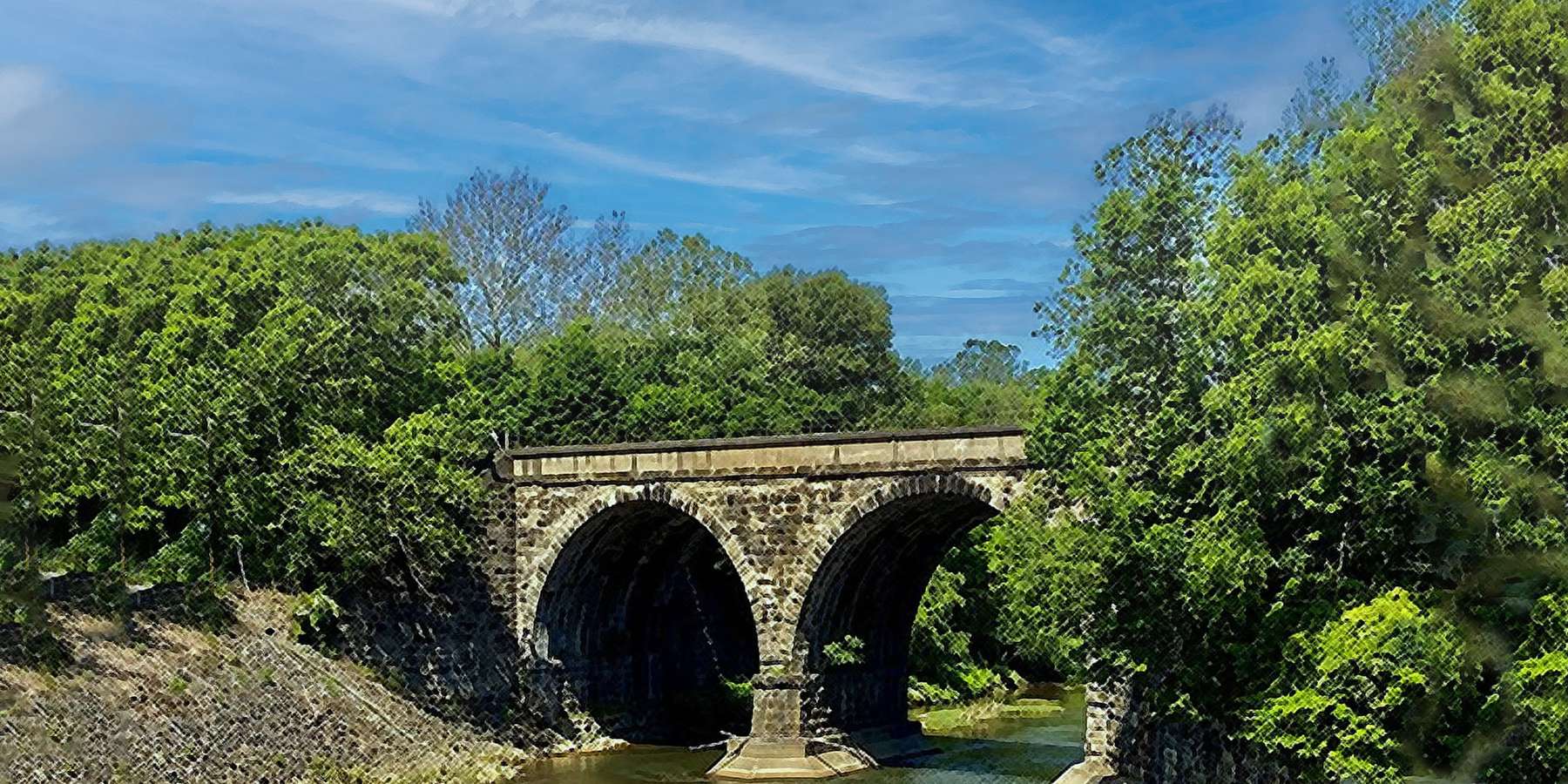 Photo of a creek bridge in Loyalhanna, Pennsylvania Photo of a creek bridge in Loyalhanna, Pennsylvania