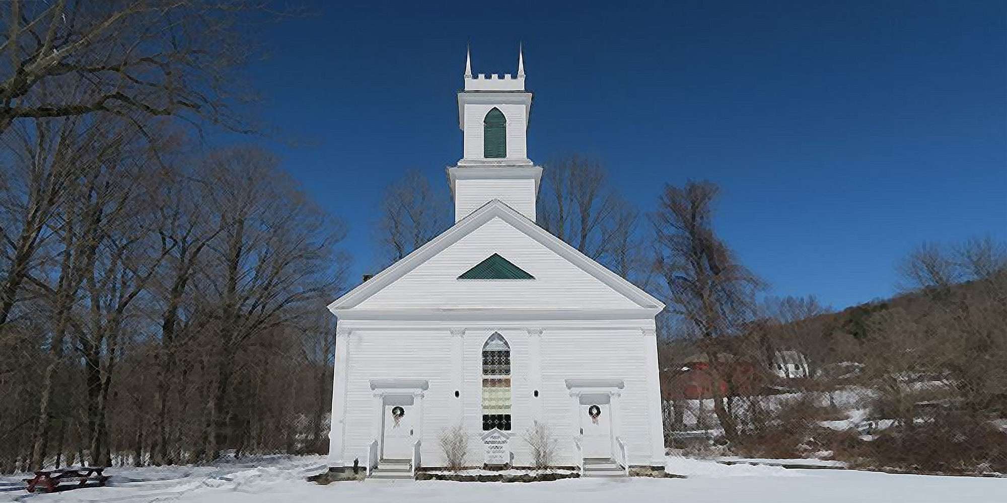 Photo of the First Universalist Church in West Chesterfield, New Hampshire