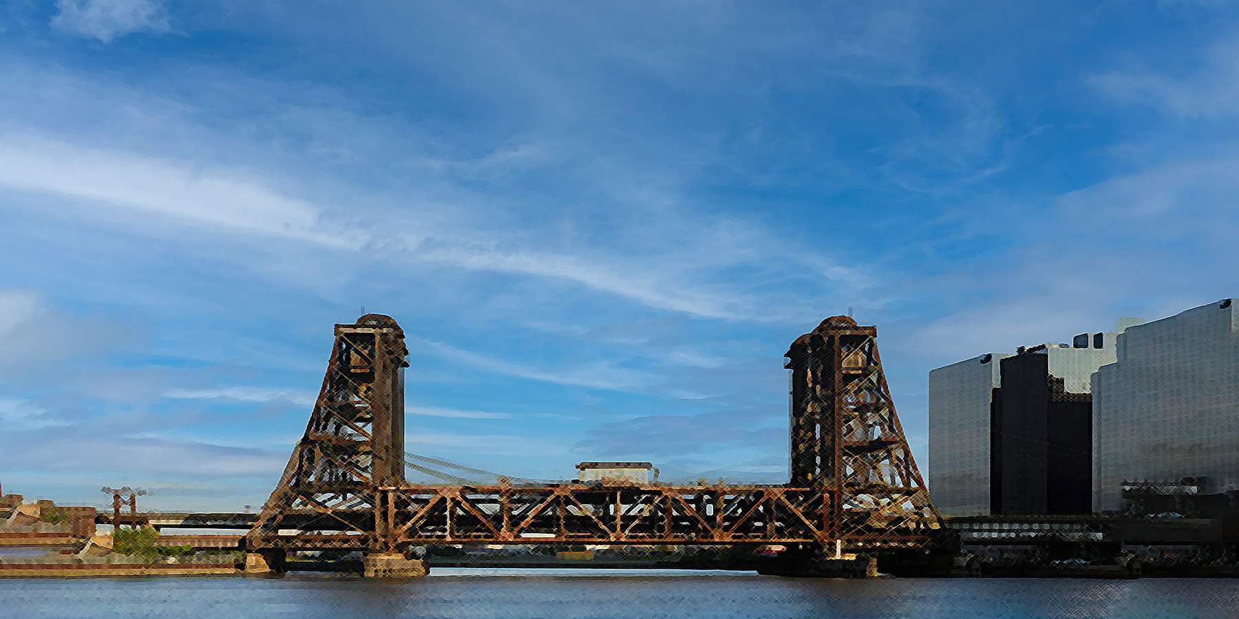 Photo of a dock bridge in Newark, New Jersey Photo of a dock bridge in Newark, New Jersey