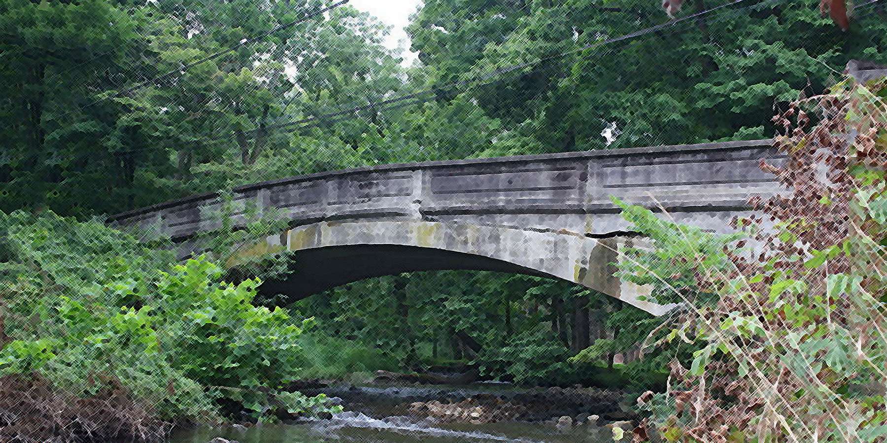 A Photo of the Barto Bridge with Trees, located in Barto, Pennsylvania A Photo of the Barto Bridge with Trees, located in Barto, Pennsylvania