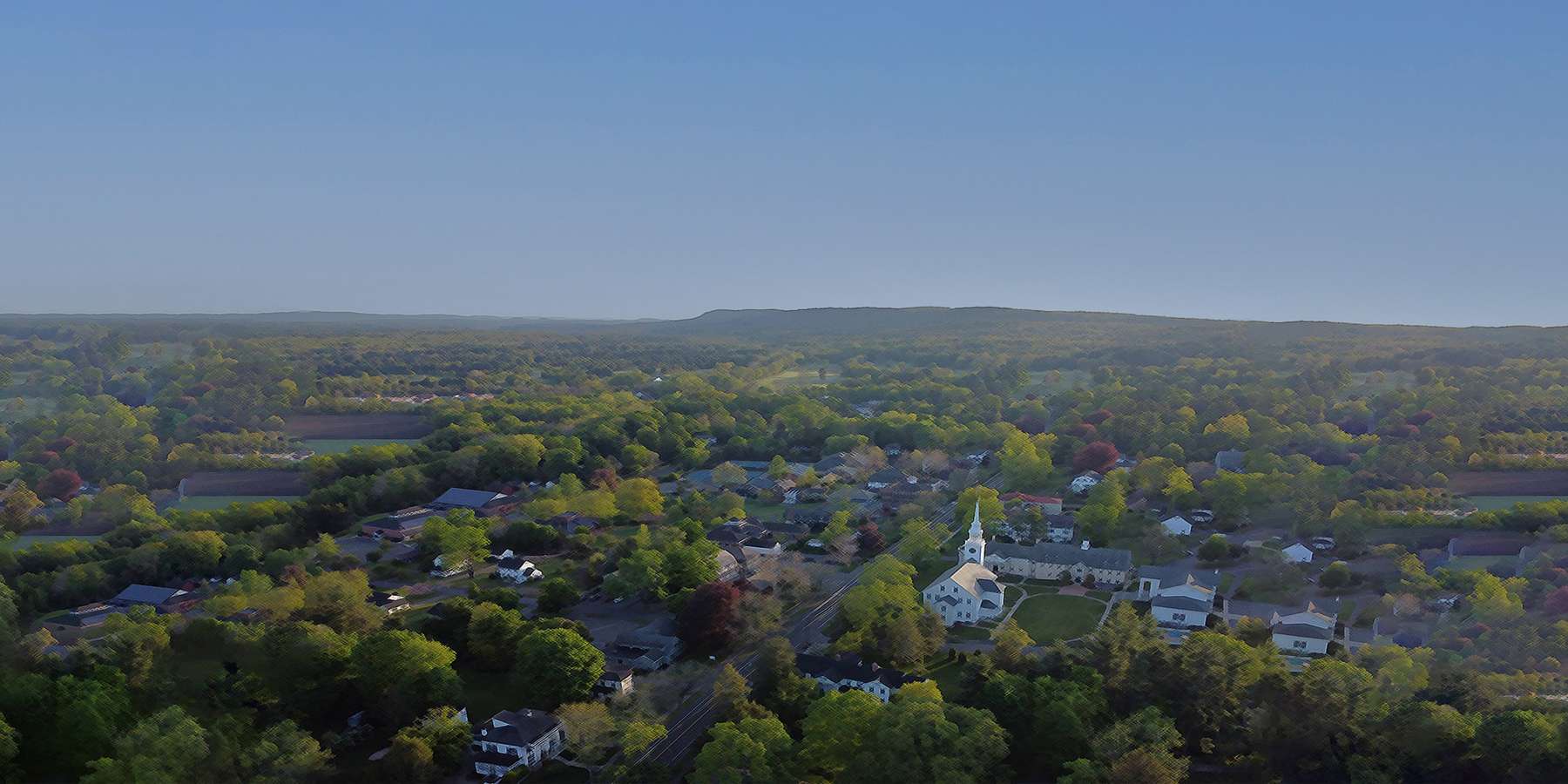 Drone View of Downtown Farmington, Connecticut Drone View of Downtown Farmington, Connecticut