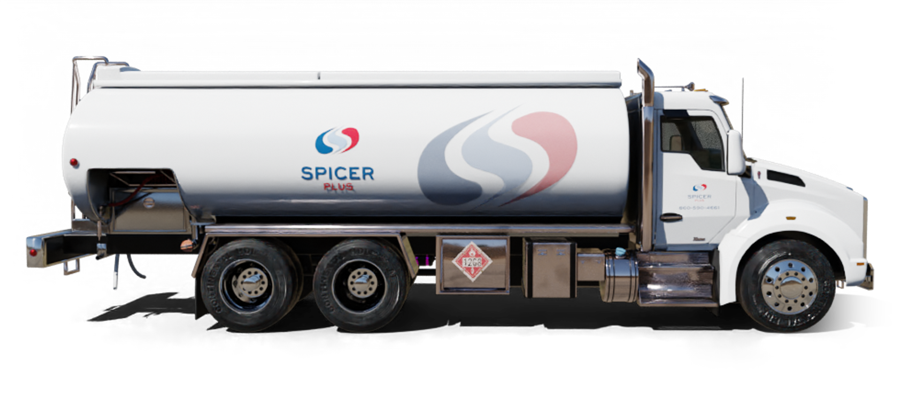 B & H Oil's Heating Oil Truck B & H Oil's Heating Oil Truck parked in front of barbar shop