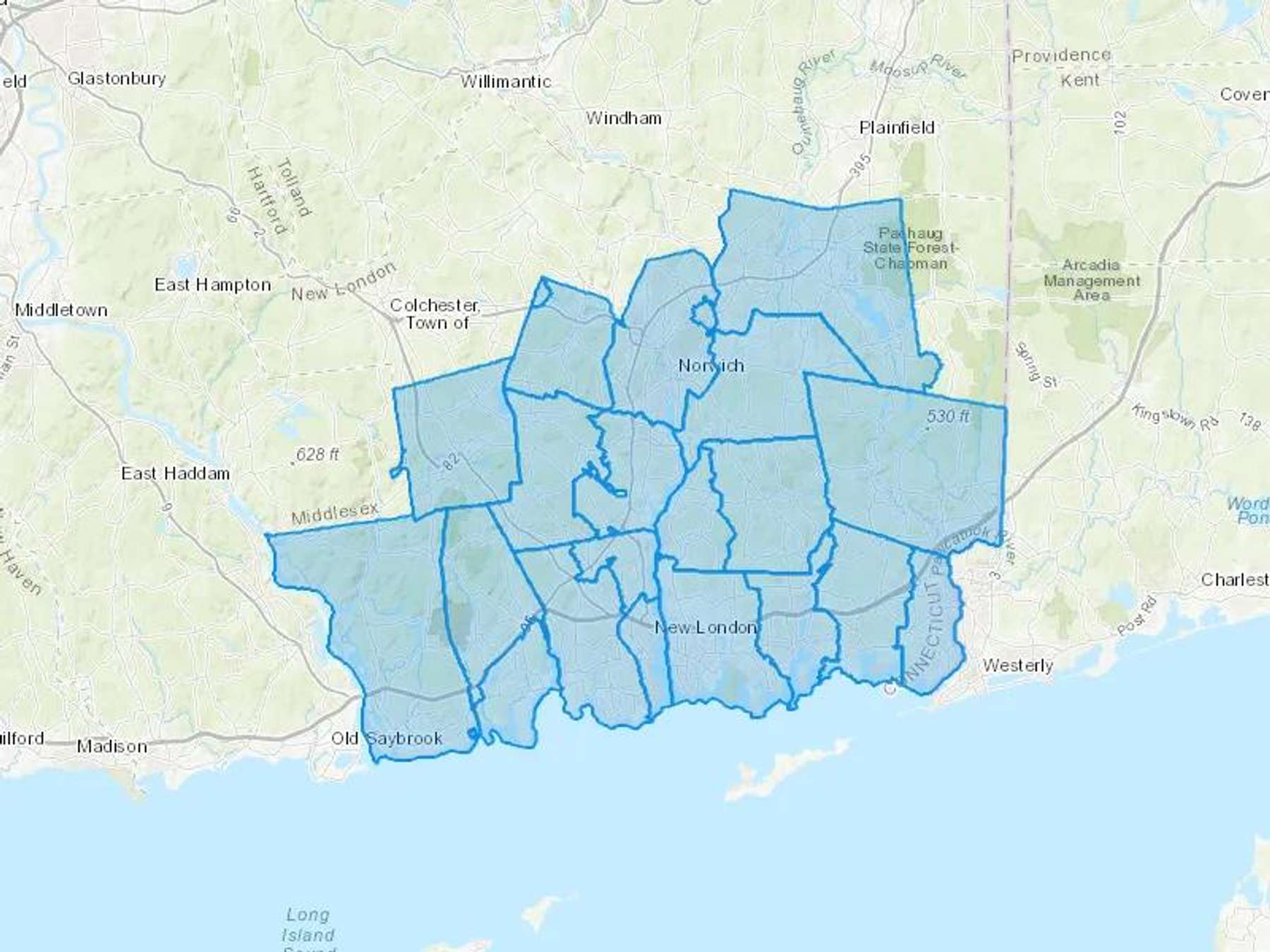 Spicer Advanced Gas Cash Heating Oil Delivery Map Map With The Spicer Advanced Gas Heating Oil Delivery Area Shaded In Blue