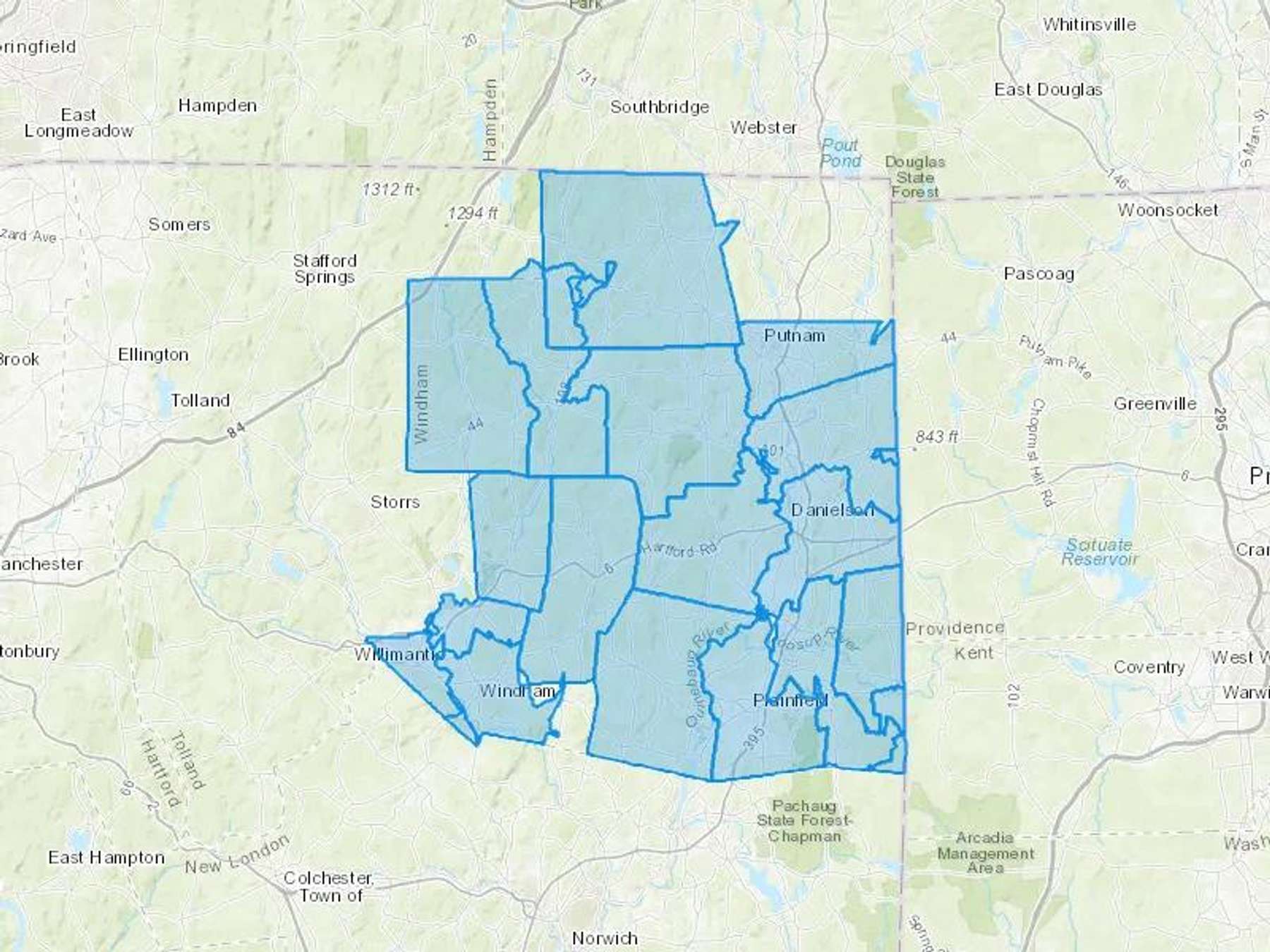 Ed's Garage Inc Cash Heating Oil Delivery Map Map With The Ed's Garage Inc Heating Oil Delivery Area Shaded In Blue