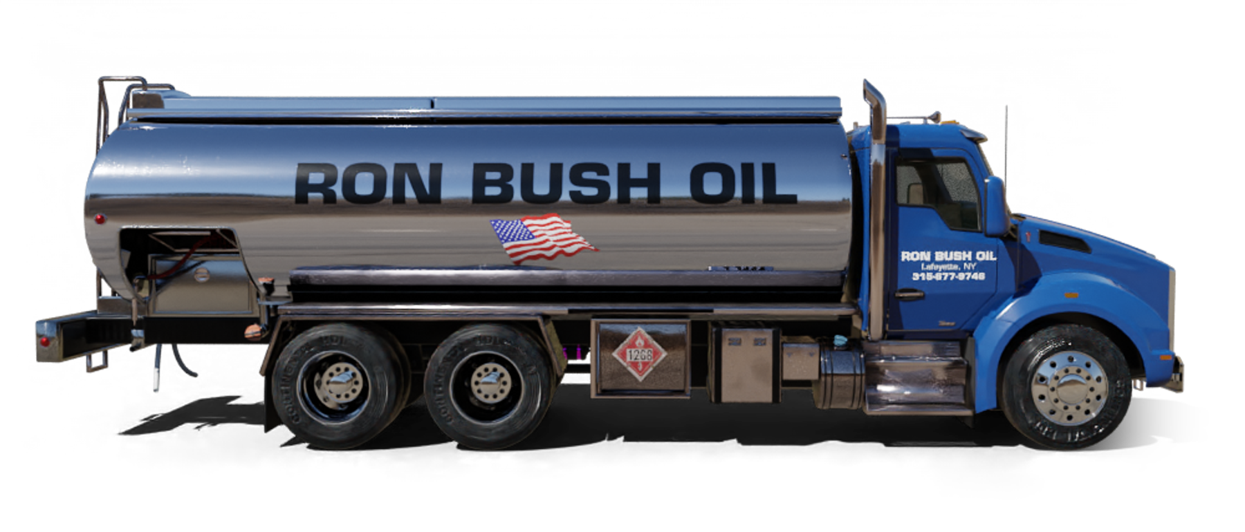 Romeo's Fuel Heating Oil Truck Romeo's Fuel residential home heating oil truck at sunset in Holbrook, Long Island, New York delivering fuel oil.