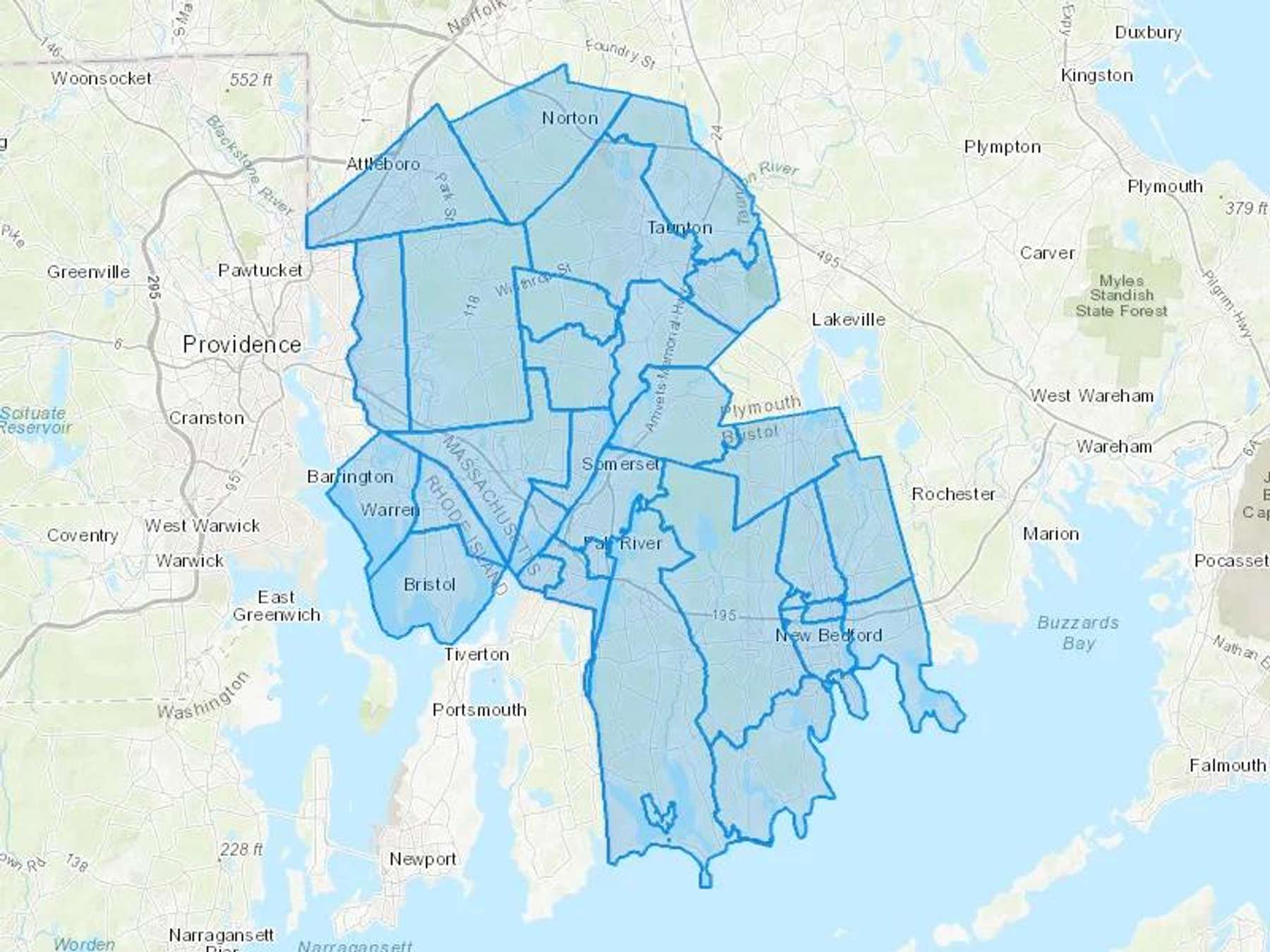 Bisson Oil Cash Heating Oil Delivery Map Map With The Bisson Oil Heating Oil Delivery Area Shaded In Blue
