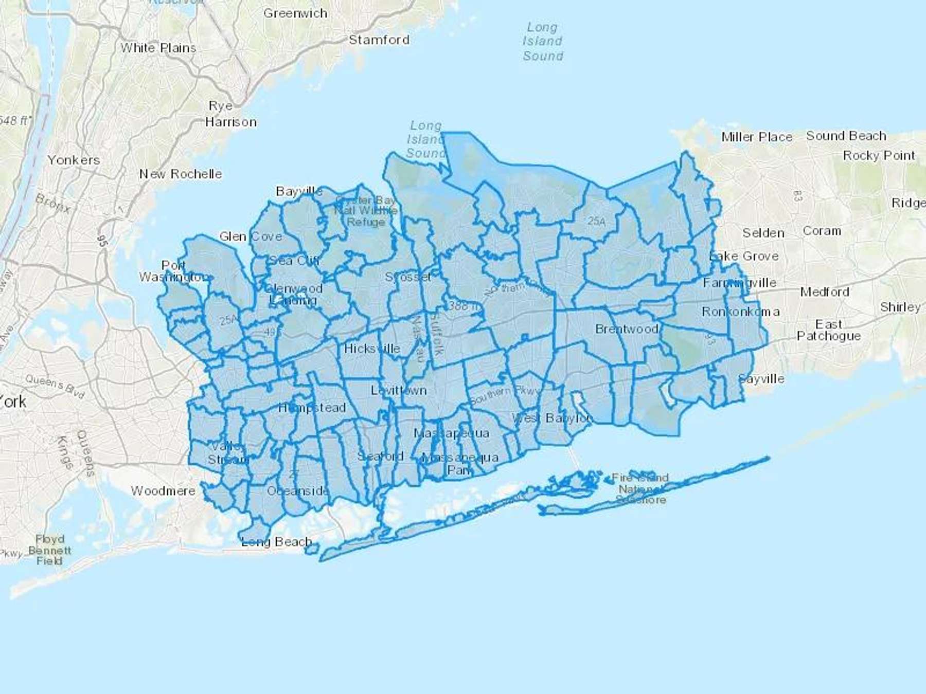 Nic Holding Corp Cash Heating Oil Delivery Map Map With The Nic Holding Corp Heating Oil Delivery Area Shaded In Blue