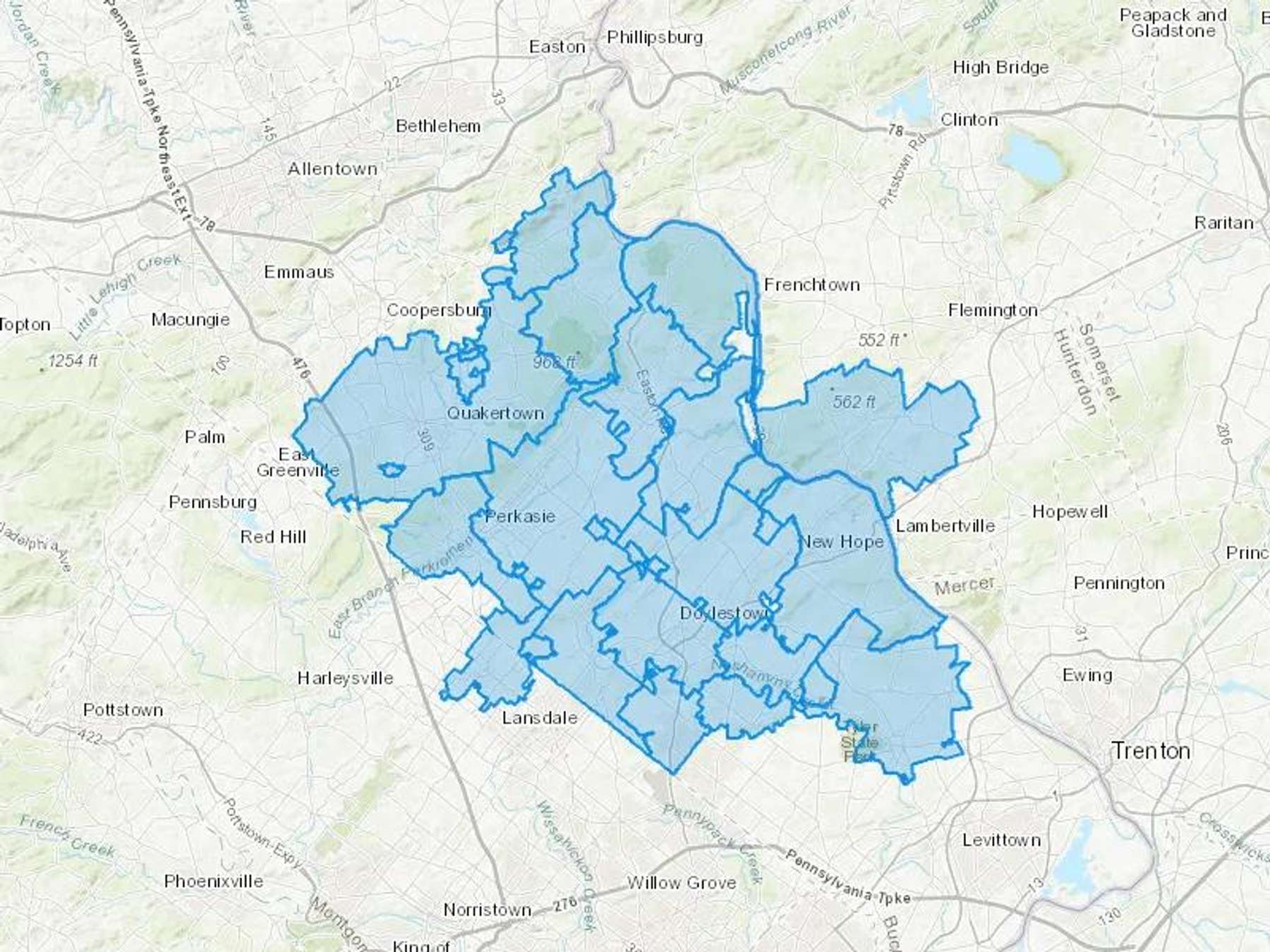 Meadows Petroleum Products Cash Heating Oil Delivery Map Map With The Meadows Petroleum Products Heating Oil Delivery Area Shaded In Blue