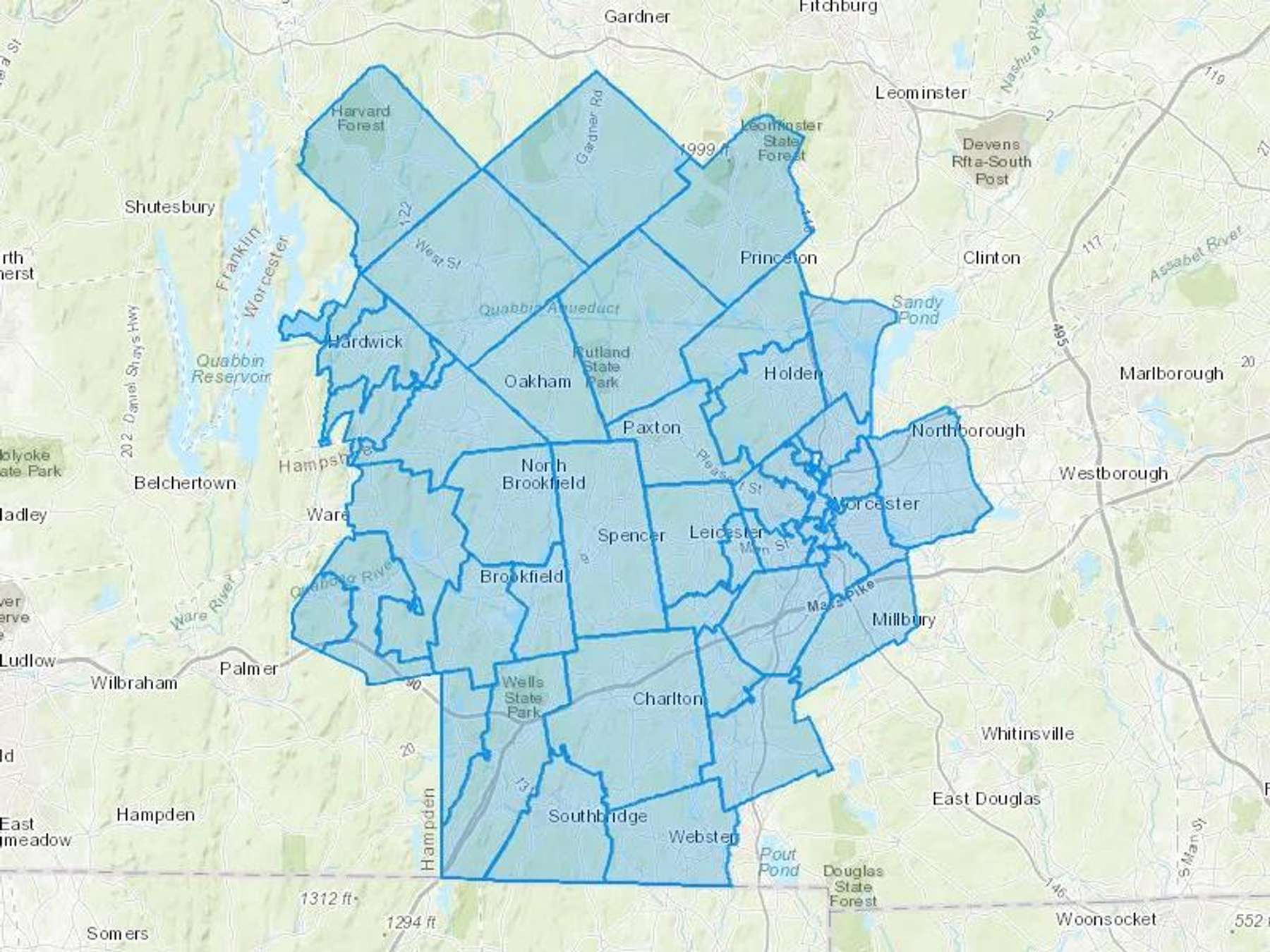 Crowley Fuel Co Inc Cash Heating Oil Delivery Map Map With The Crowley Fuel Co Inc Heating Oil Delivery Area Shaded In Blue