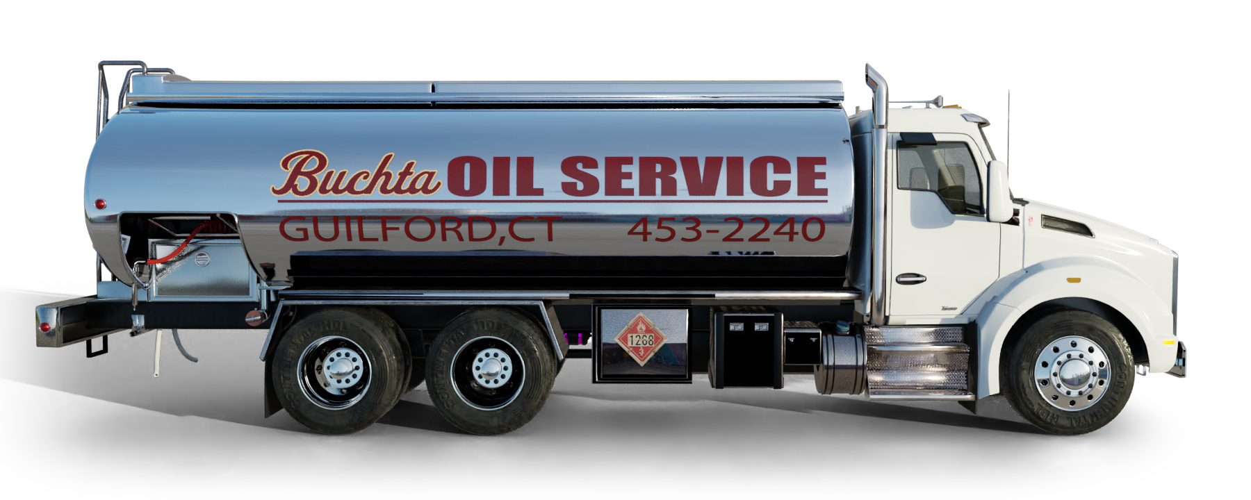 Atomic Heating Oil Heating Oil Truck Atomic Heating Oil residential home heating oil truck at the intersection of Foxhurst and Westlake in Oceanside, Long Island, New York delivering fuel oil.