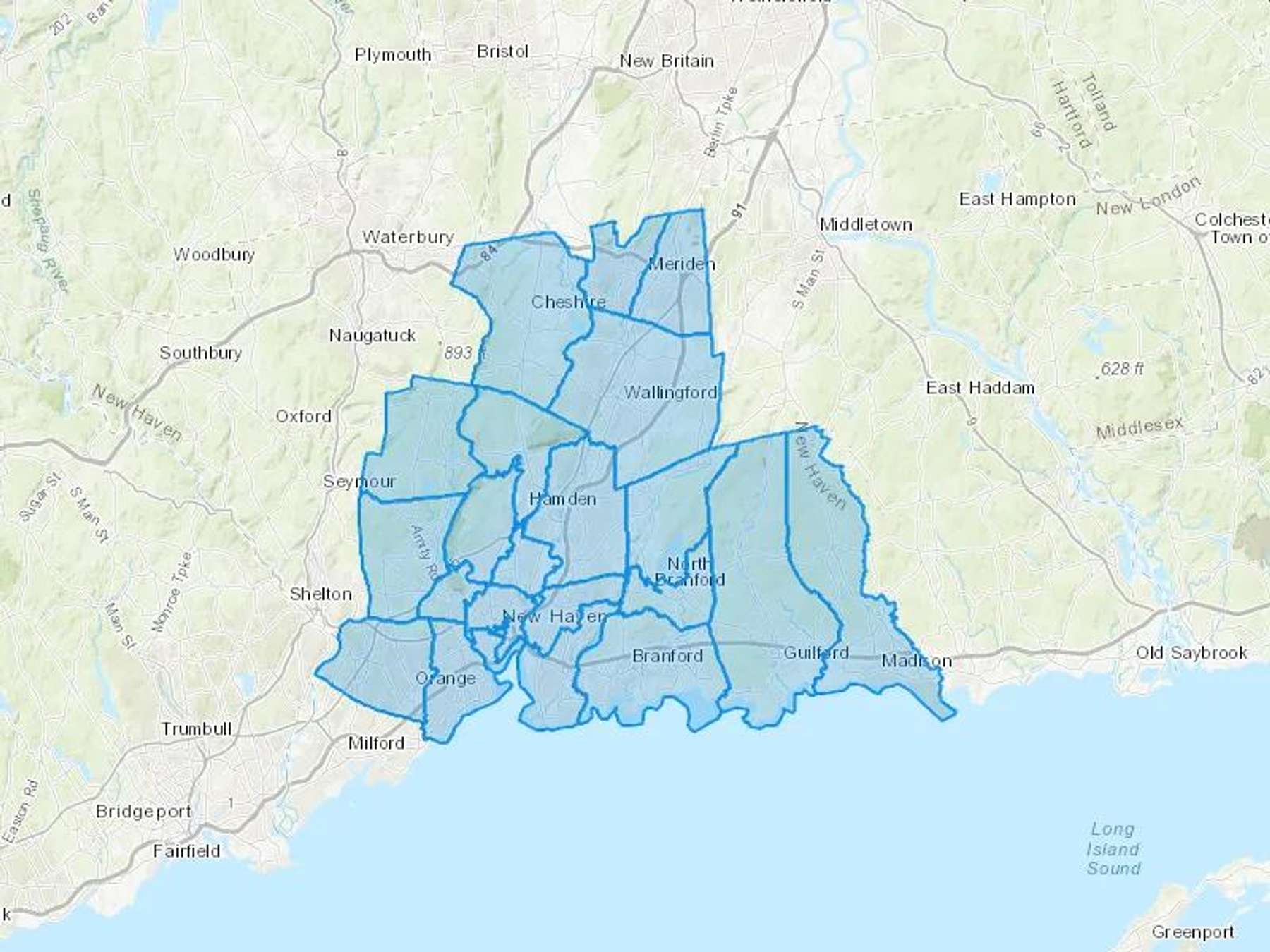 Buchta Oil Service Cash Heating Oil Delivery Map Map With The Buchta Oil Service Heating Oil Delivery Area Shaded In Blue