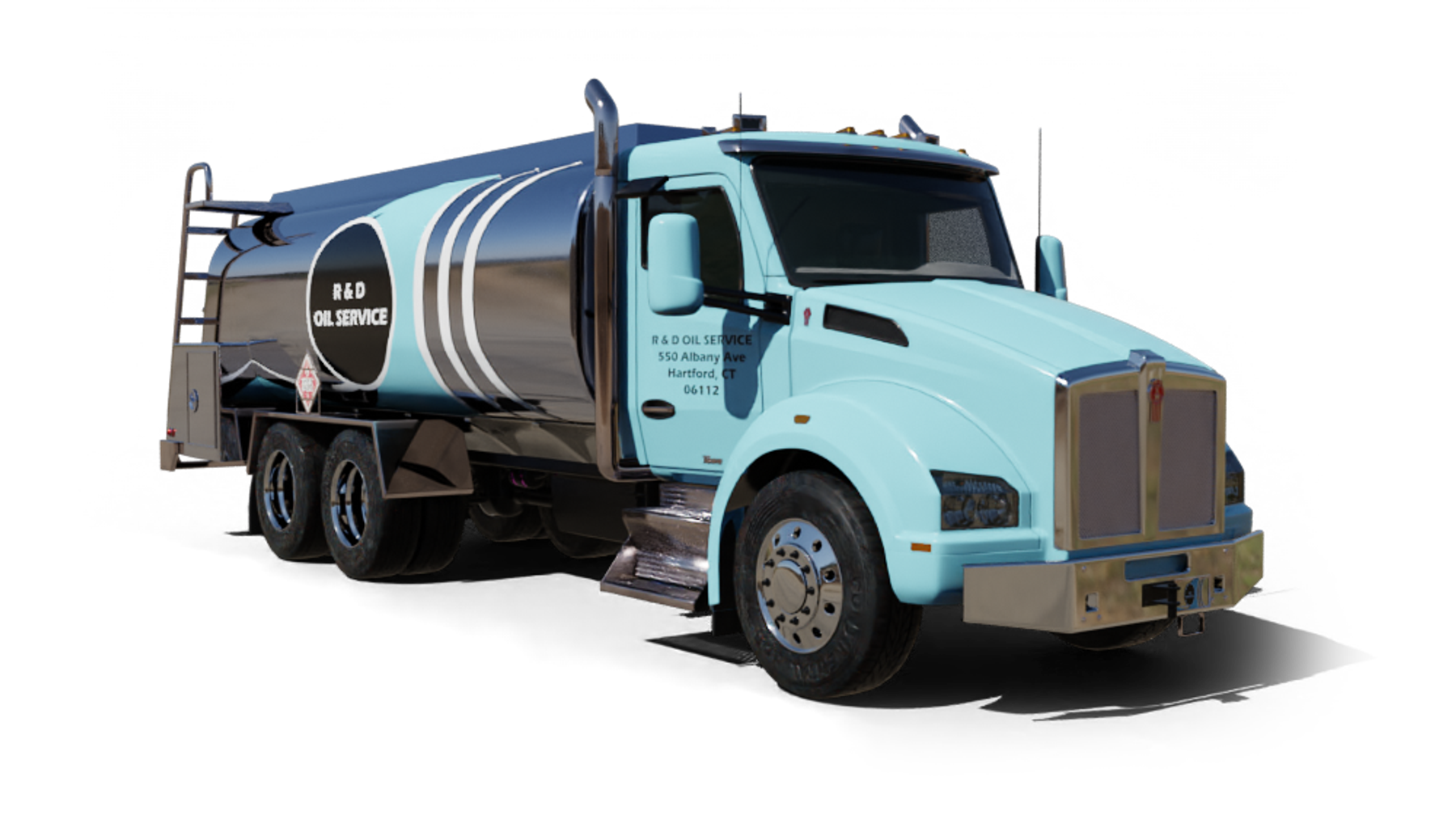 B & H Oil's Heating Oil Truck B & H Oil's Heating Oil Truck parked in front of barbar shop