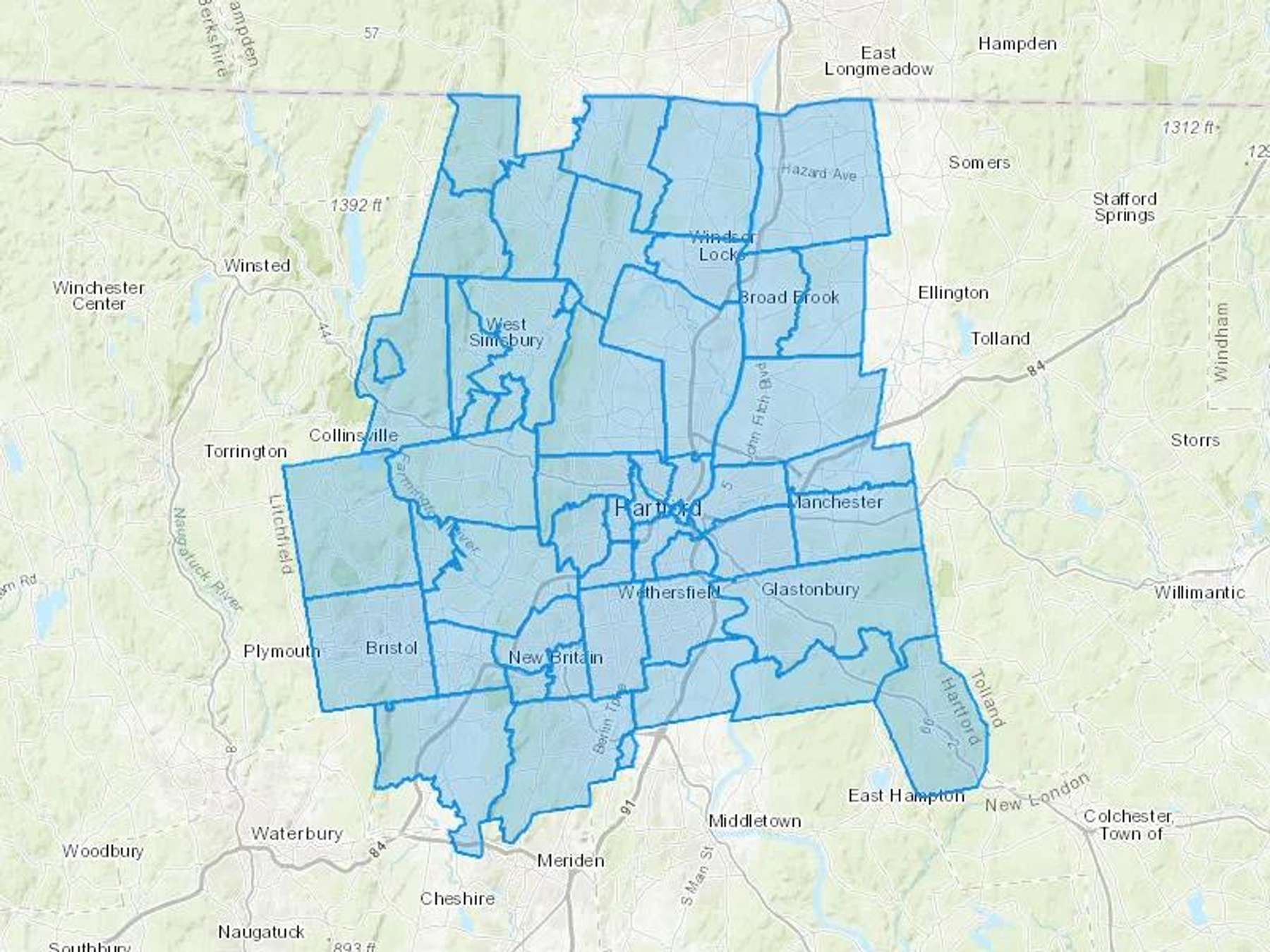 R & D Oil Service Cash Heating Oil Delivery Map Map With The R & D Oil Service Heating Oil Delivery Area Shaded In Blue