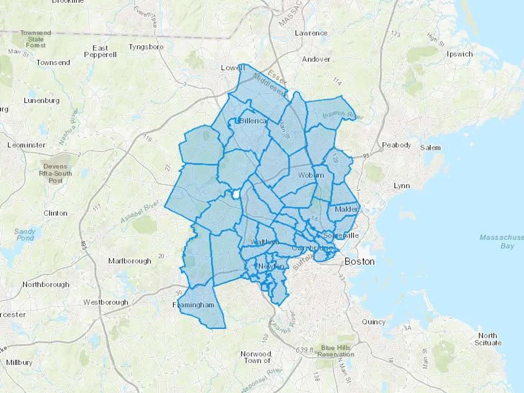 Mario's Oil Company Cash Heating Oil Delivery Map Map With The Mario's Oil Company Heating Oil Delivery Area Shaded In Blue