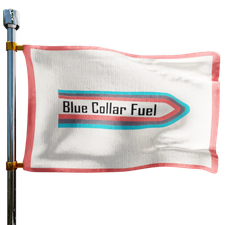 Blue Collar Fuel Trucking Heating Oil Prices Flag Photo of Blue Collar Fuel Trucking flag denoting best heating oil prices the company offers