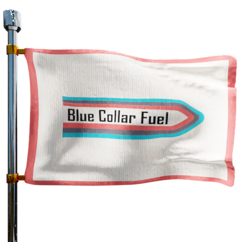 Blue Collar Fuel Trucking Heating Oil Prices Flag Photo of Blue Collar Fuel Trucking flag denoting best heating oil prices the company offers