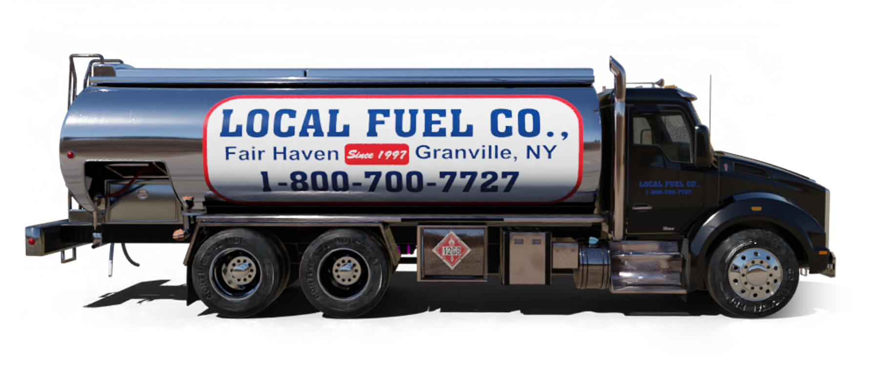 Marshall & Sons Heating Oil Truck  Marshall & Sons residential home heating oil truck at the intersection of Foxhurst Road and Morton Ave in Oceanside, Long Island, New York delivering fuel oil.