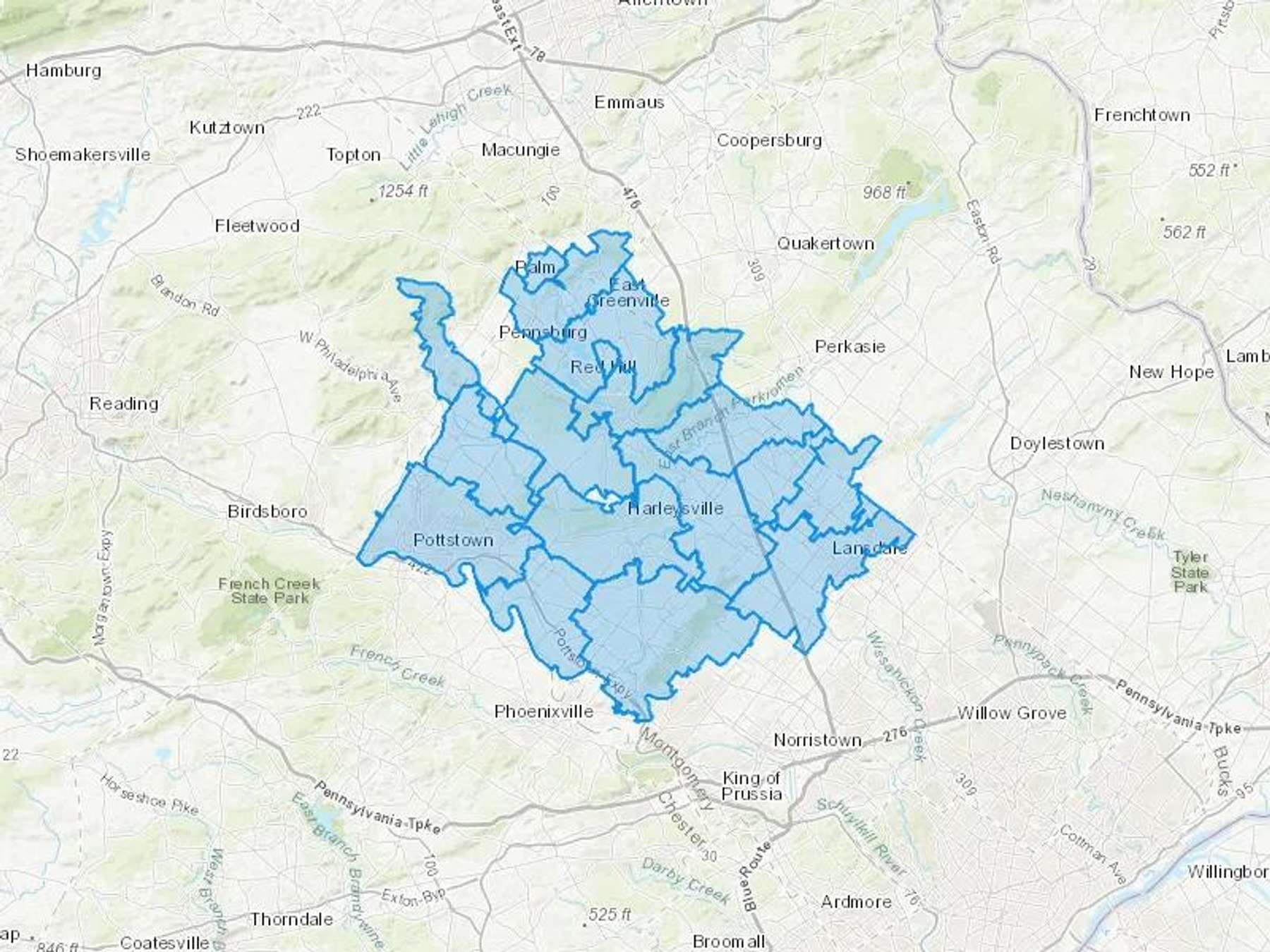 C R Dampman Fuels Inc Cash Heating Oil Delivery Map Map With The C R Dampman Fuels Inc Heating Oil Delivery Area Shaded In Blue