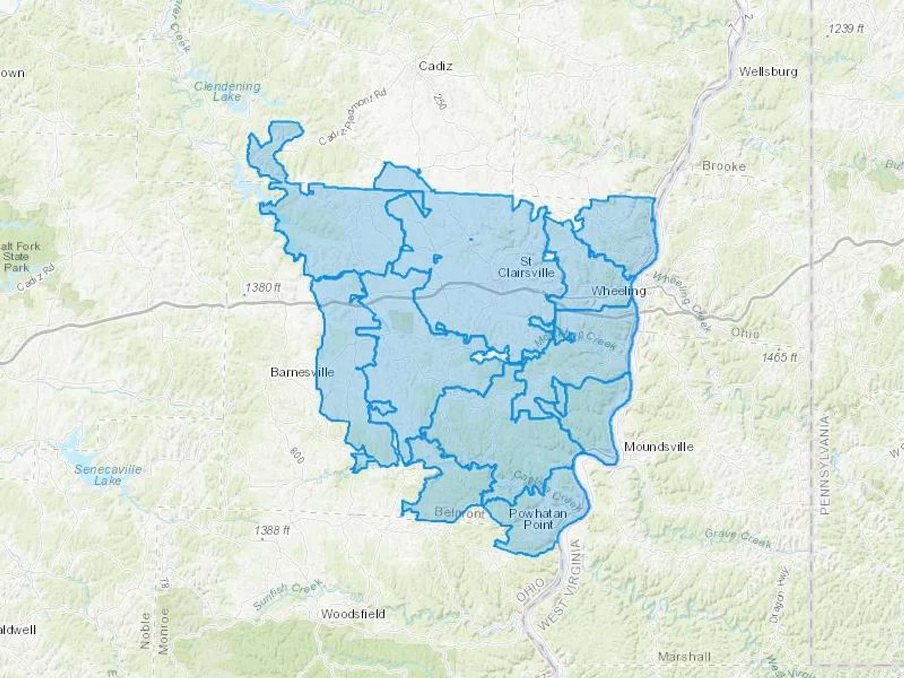 Belmont Petroleum Corp Cash Heating Oil Delivery Map Map With The Belmont Petroleum Corp Heating Oil Delivery Area Shaded In Blue
