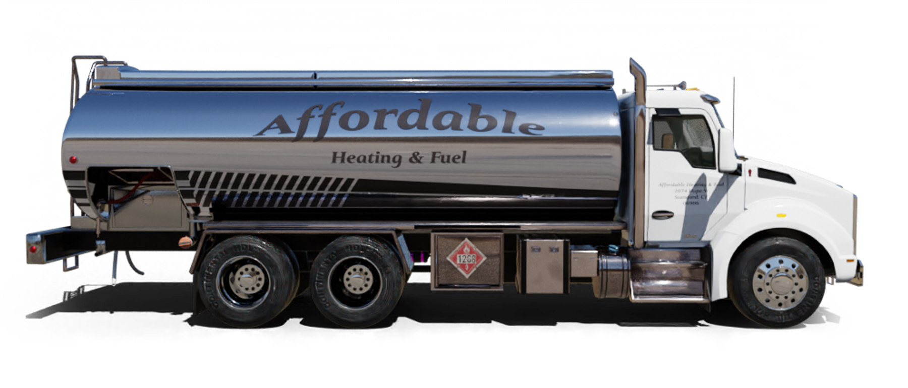 B & H Oil's Heating Oil Truck B & H Oil's Heating Oil Truck parked in front of barbar shop