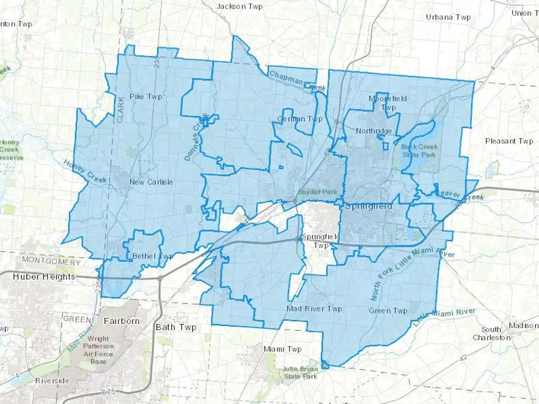 RD Holder Oil Company Cash Heating Oil Delivery Map Map With The RD Holder Oil Company Heating Oil Delivery Area Shaded In Blue