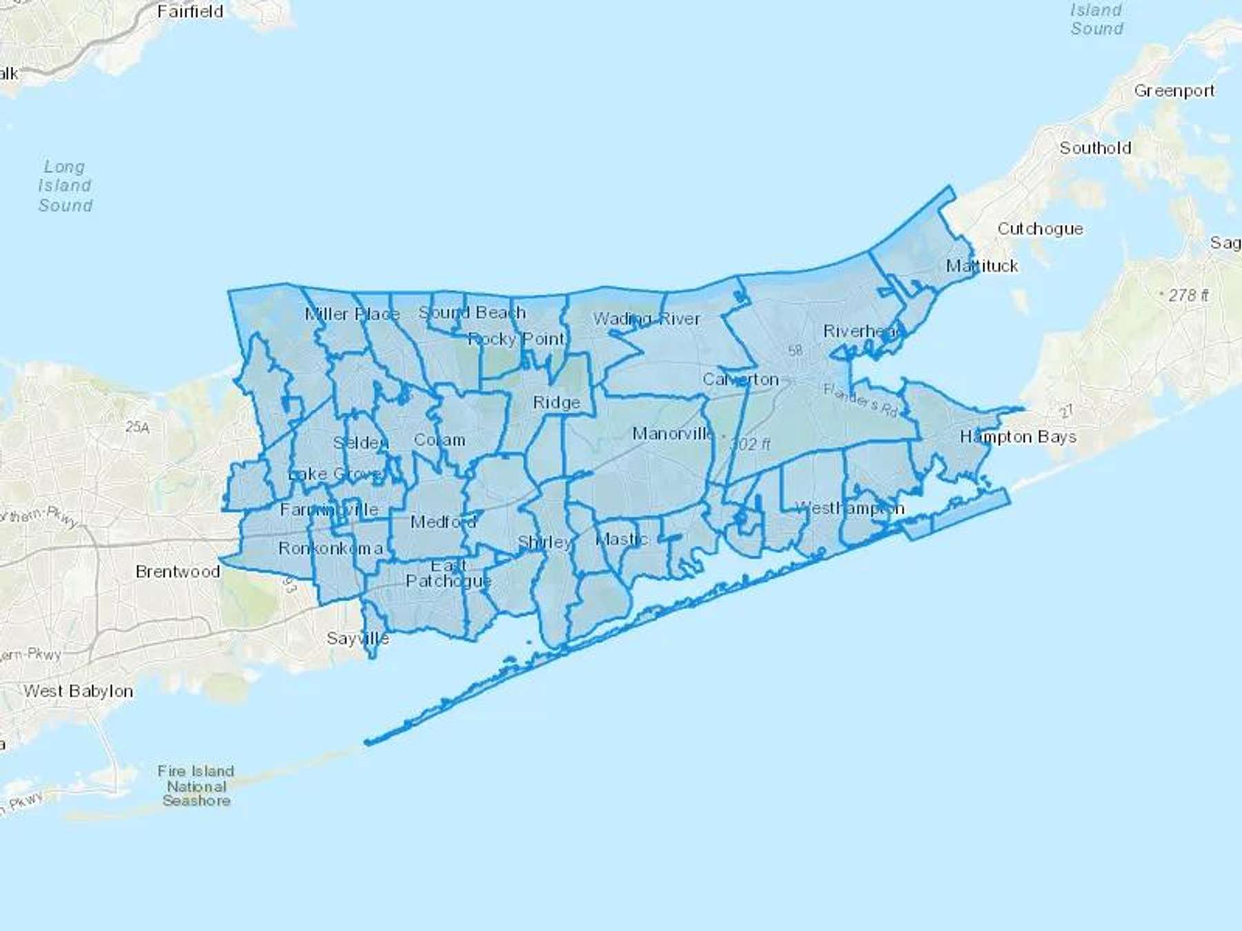 LoCo Fuel Corp Cash Heating Oil Delivery Map Map With The LoCo Fuel Corp Heating Oil Delivery Area Shaded In Blue