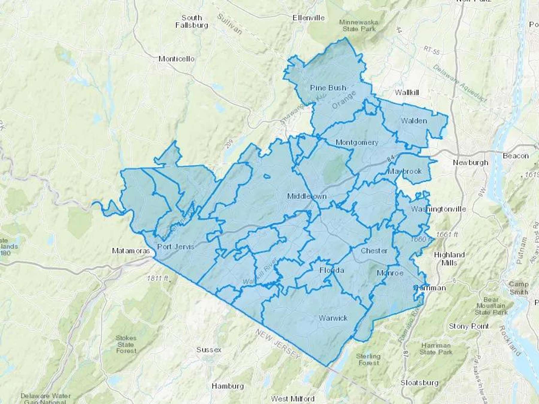 Big O Inc Cash Heating Oil Delivery Map Map With The Big O Inc Heating Oil Delivery Area Shaded In Blue