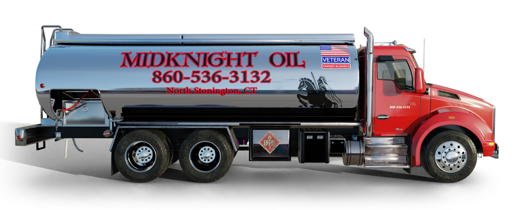 B & H Oil's Heating Oil Truck B & H Oil's Heating Oil Truck parked in front of barbar shop