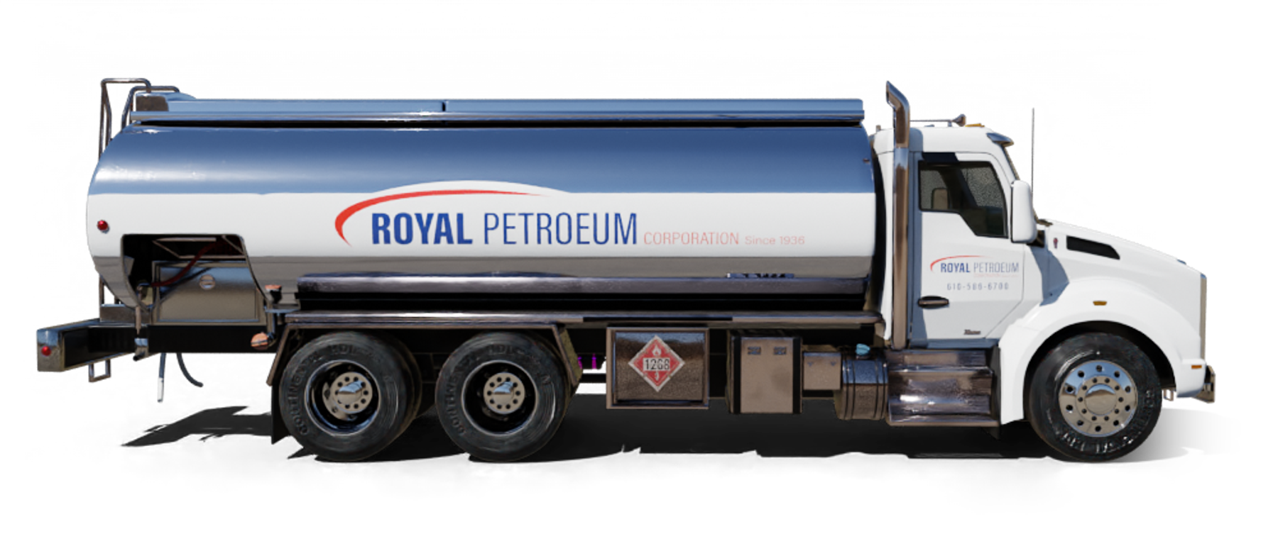 Econo Fuel Heating Oil Truck Econo Fuel residential home heating oil truck in front of the local public library building in Wantagh, Long Island, New York delivering fuel oil.