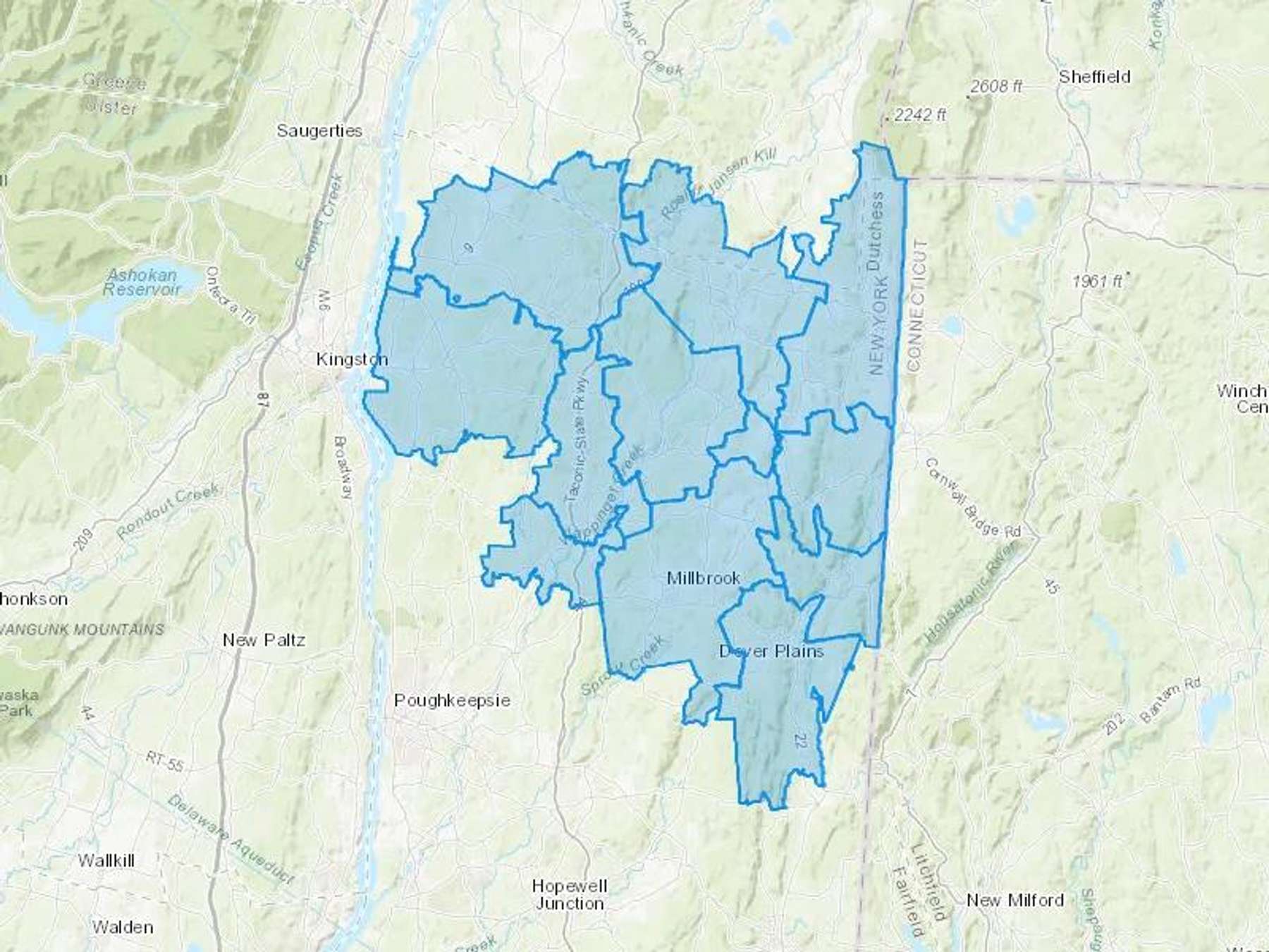 Grjh Inc Cash Heating Oil Delivery Map Map With The Grjh Inc Heating Oil Delivery Area Shaded In Blue