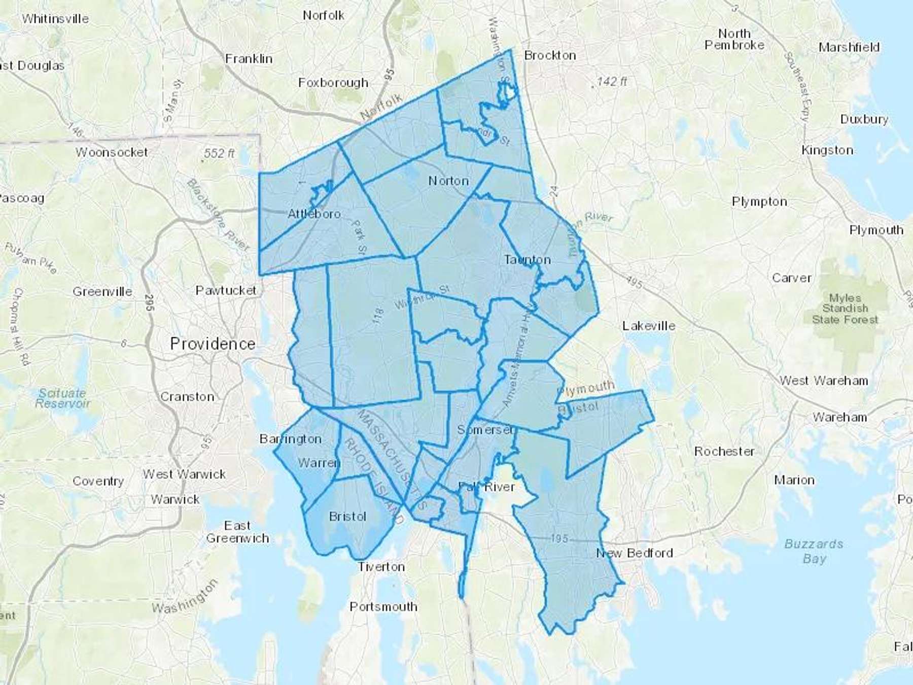 AI's Quality Oil Co Cash Heating Oil Delivery Map Map With The AI's Quality Oil Co Heating Oil Delivery Area Shaded In Blue