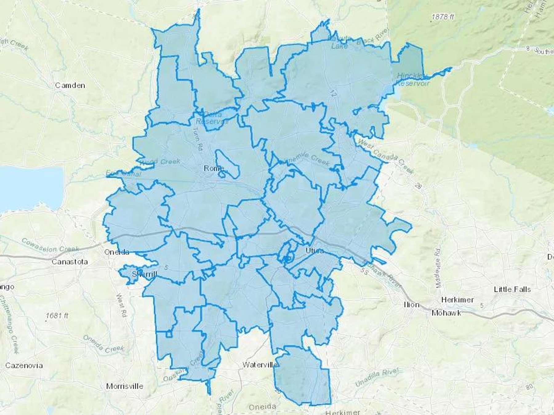 Conservative Petroleum LLC Cash Heating Oil Delivery Map Map With The Conservative Petroleum LLC Heating Oil Delivery Area Shaded In Blue