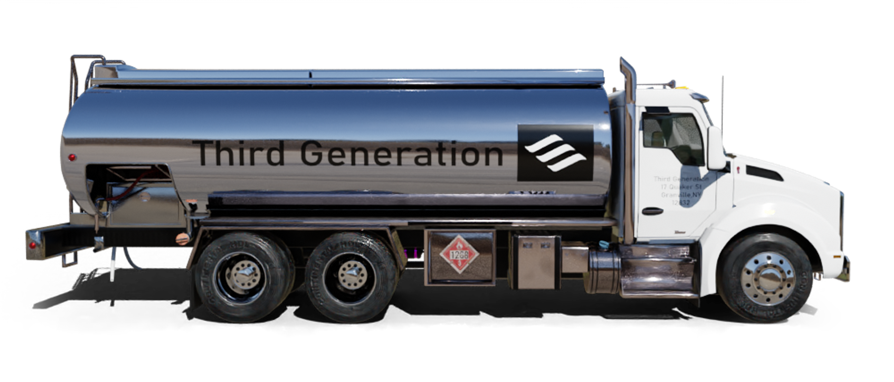 Timms Petroleum Heating Oil Truck Timms Petroleum residential home heating oil truck in front of a memorial in Center Moriches, Long Island, New York delivering fuel oil.