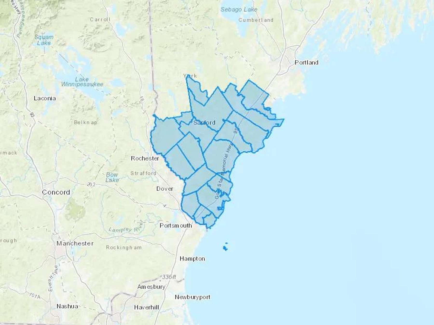 Garthwaite Energy Inc Cash Heating Oil Delivery Map Map With The Garthwaite Energy Inc Heating Oil Delivery Area Shaded In Blue
